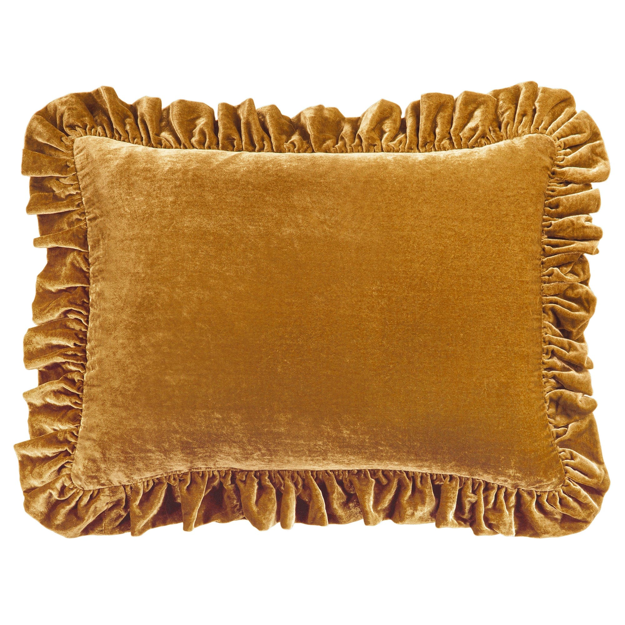 Stella Faux Silk Velvet Ruffled Dutch Euro Pillow