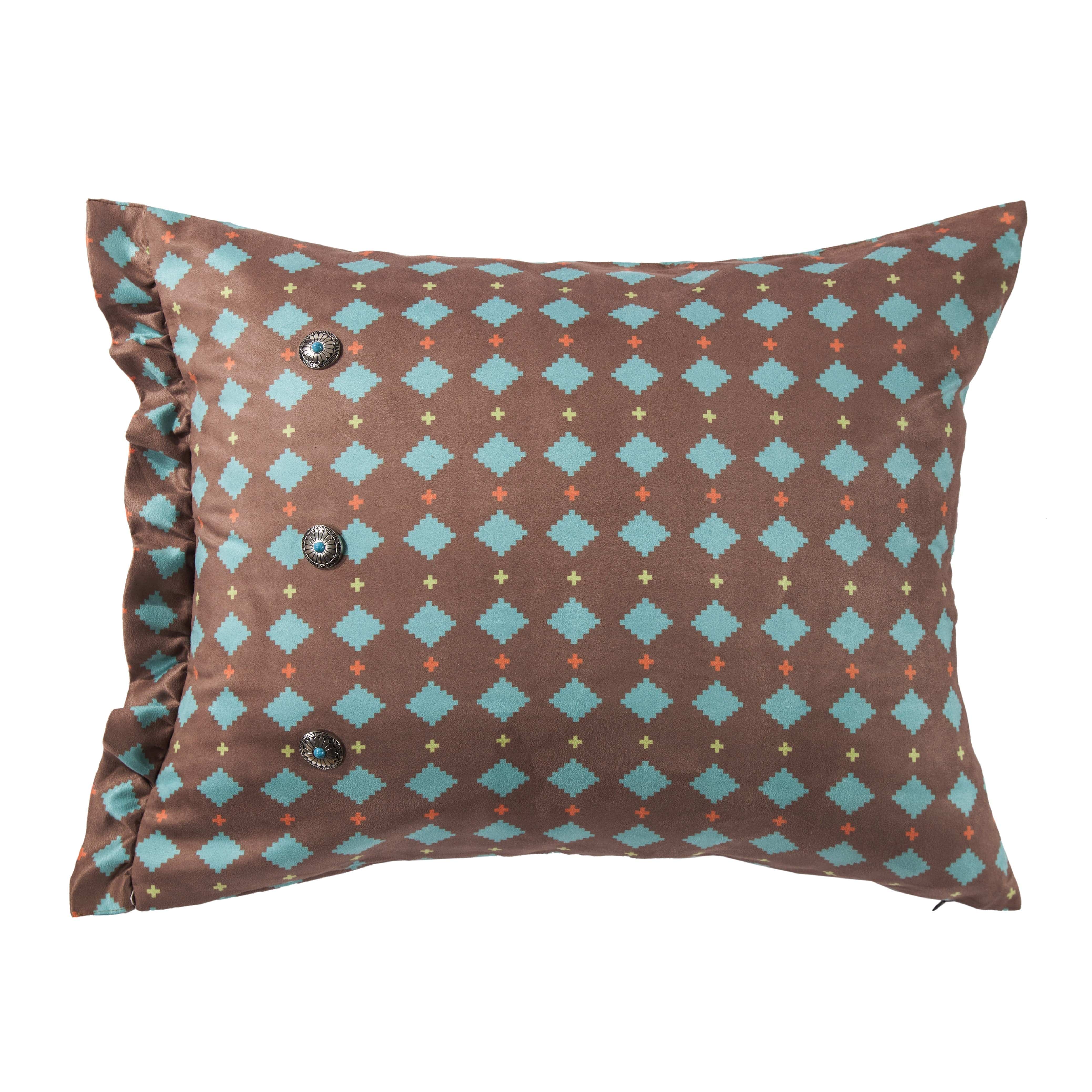 Serape Printed Multi Diamond Suede Pillow