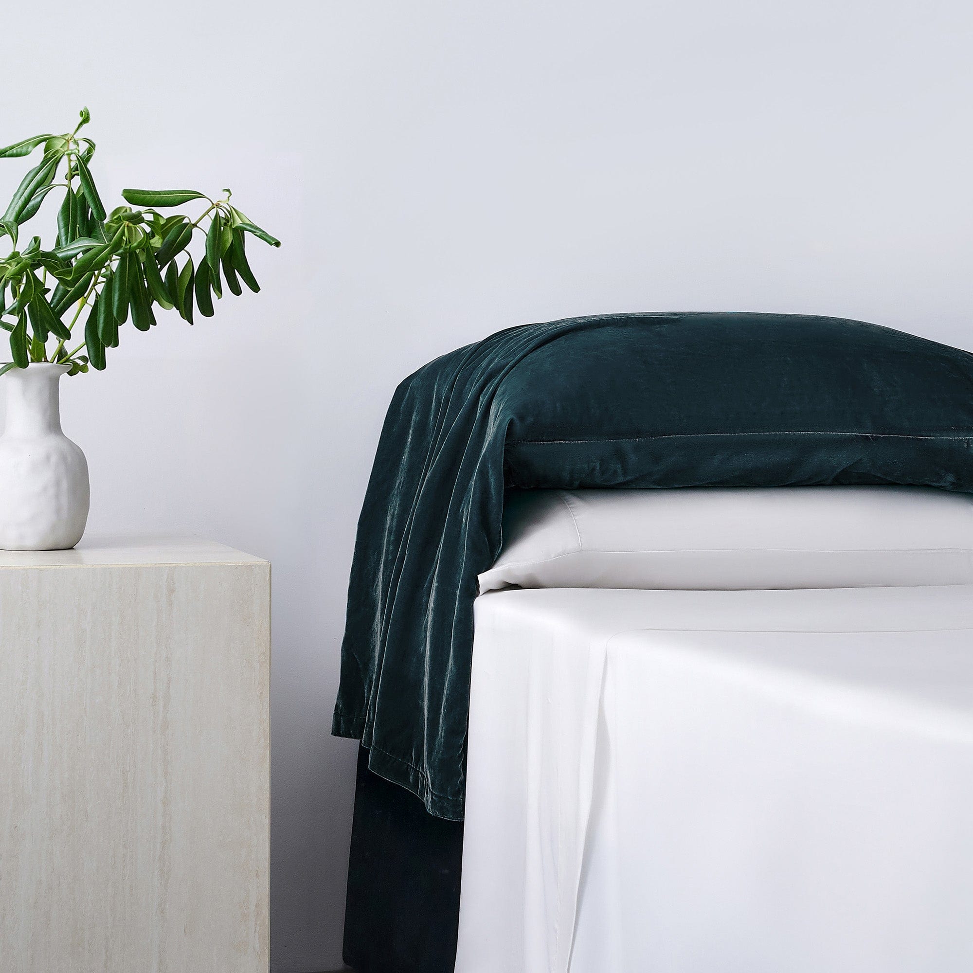 Stella Faux Silk Velvet Waterfall Pillowcase Set