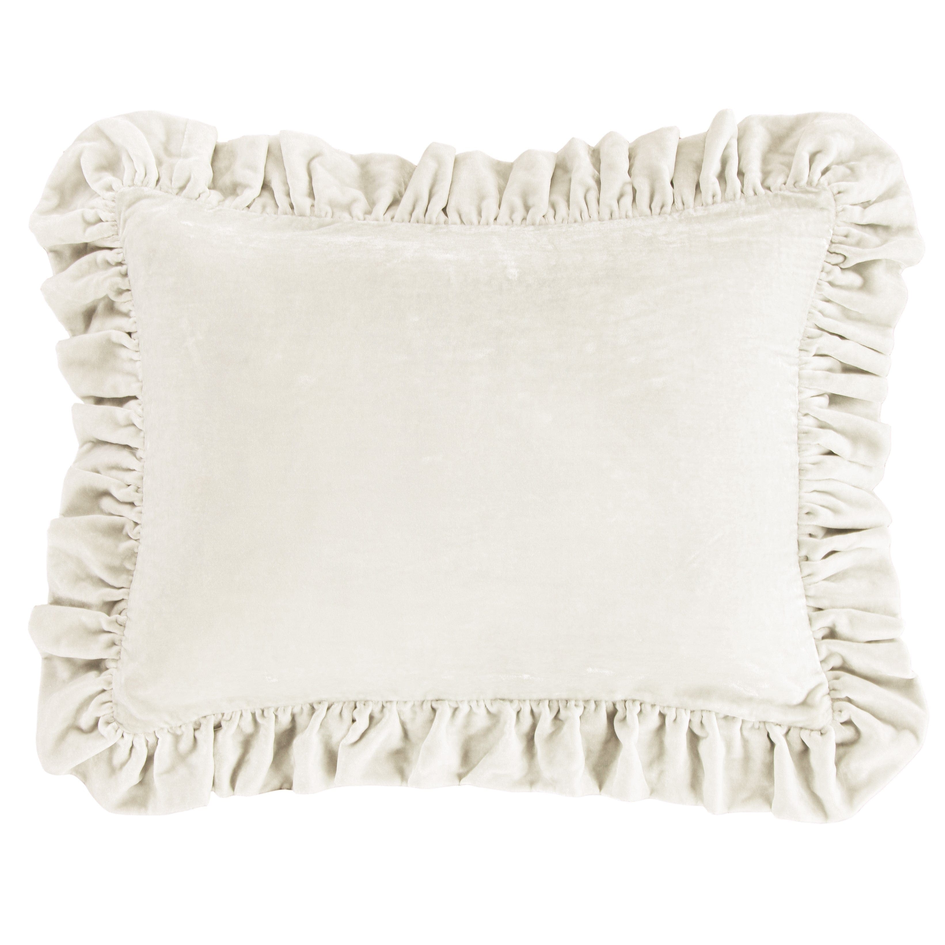 Stella Faux Silk Velvet Ruffled Dutch Euro Pillow