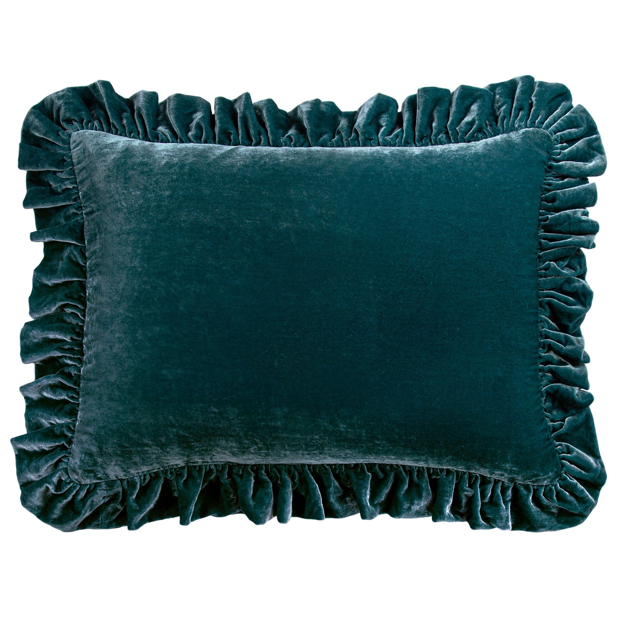 Stella Faux Silk Velvet Ruffled Dutch Euro Pillow
