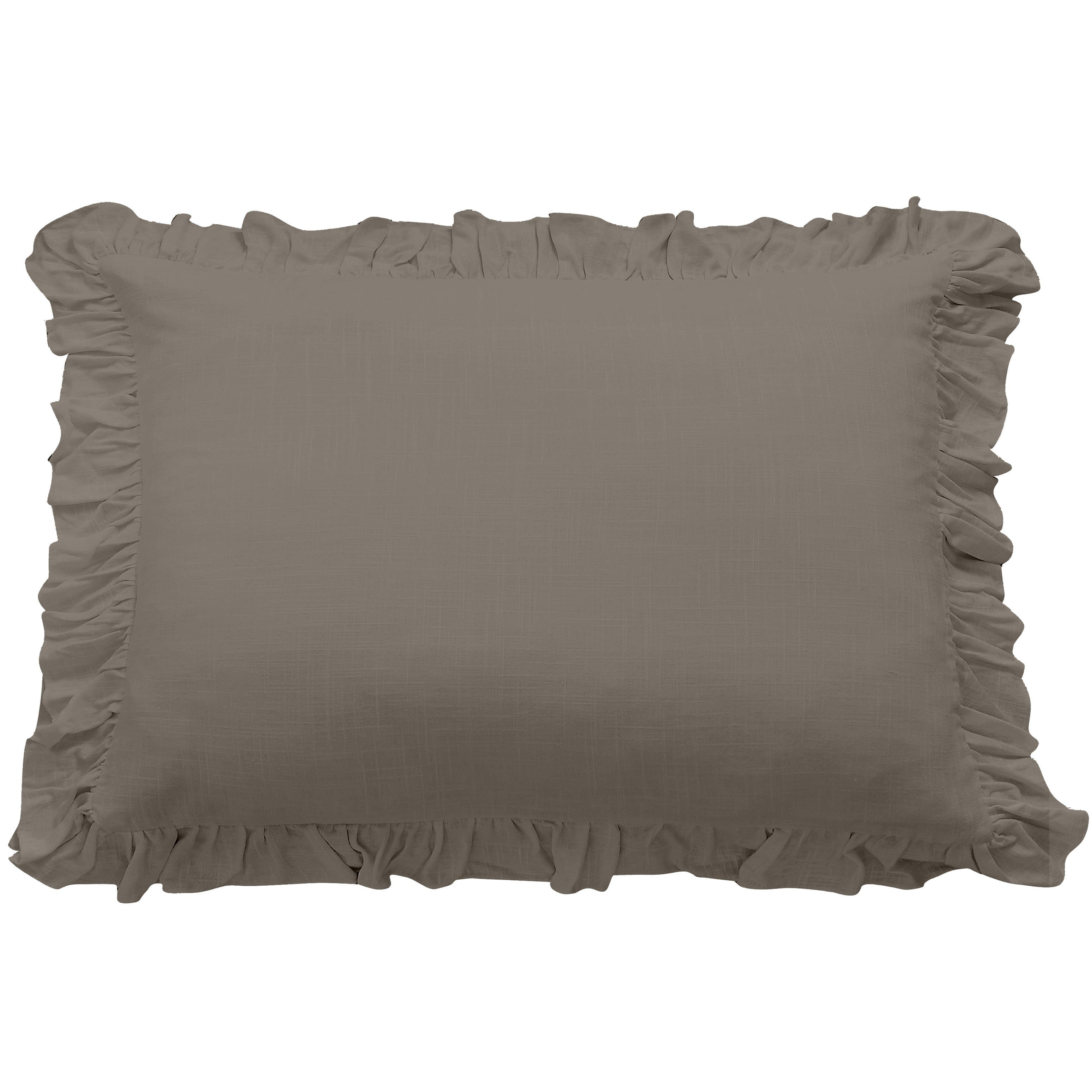 Lily Washed Linen Ruffled Dutch Euro Pillow