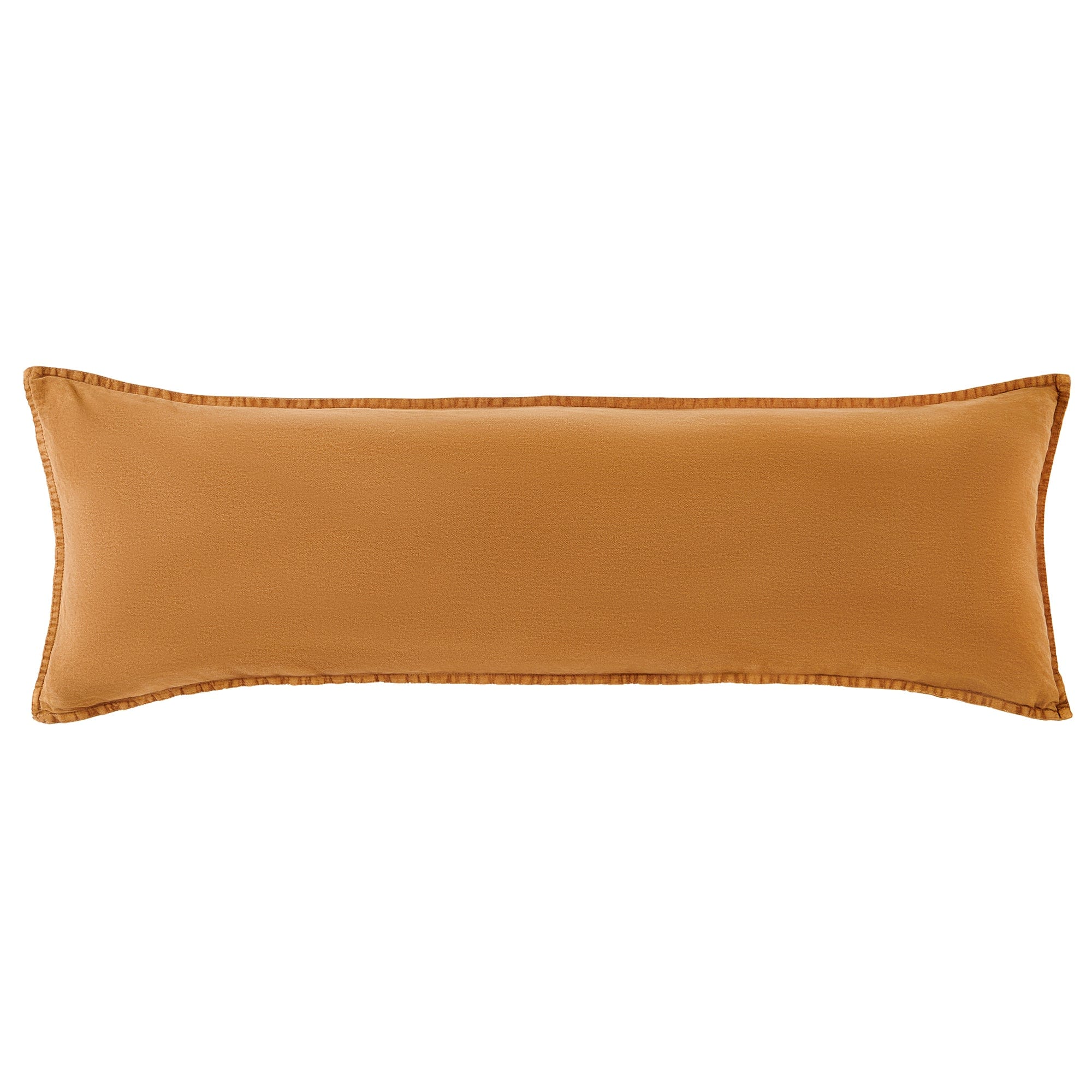 Stonewashed Cotton Canvas Long Lumbar Pillow