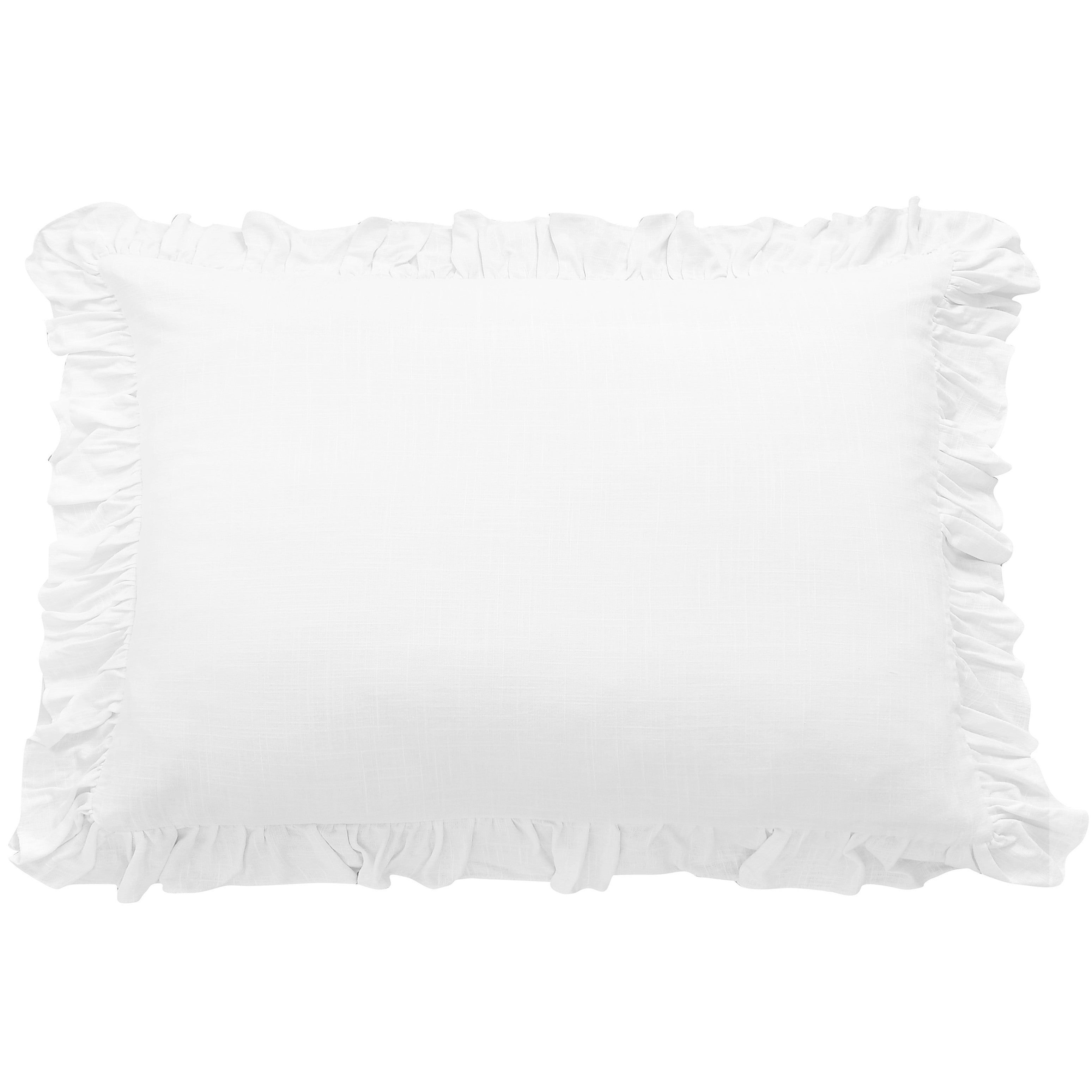 Lily Washed Linen Ruffled Dutch Euro Pillow