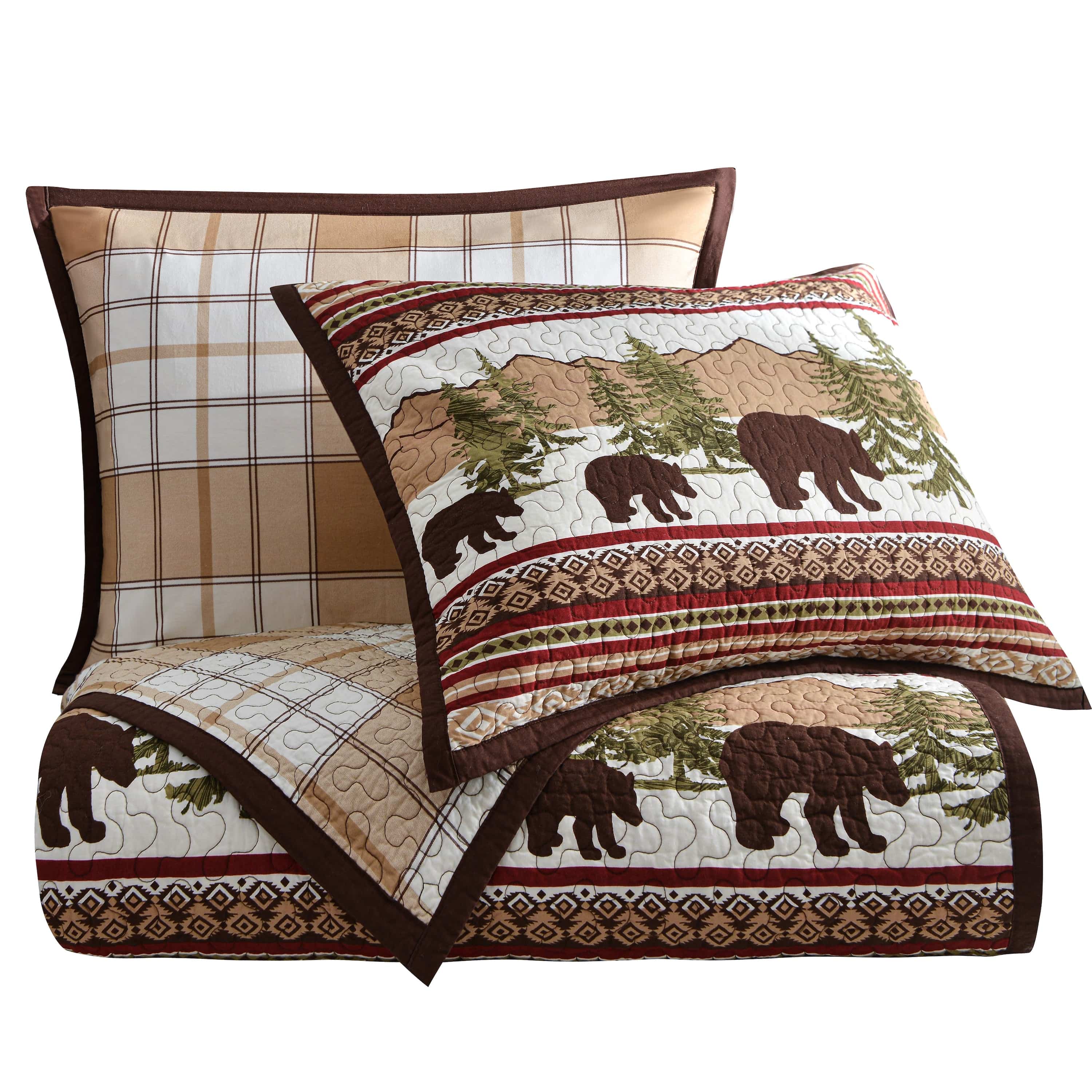 Bear Trail Reversible Quilt Set, Full/Queen