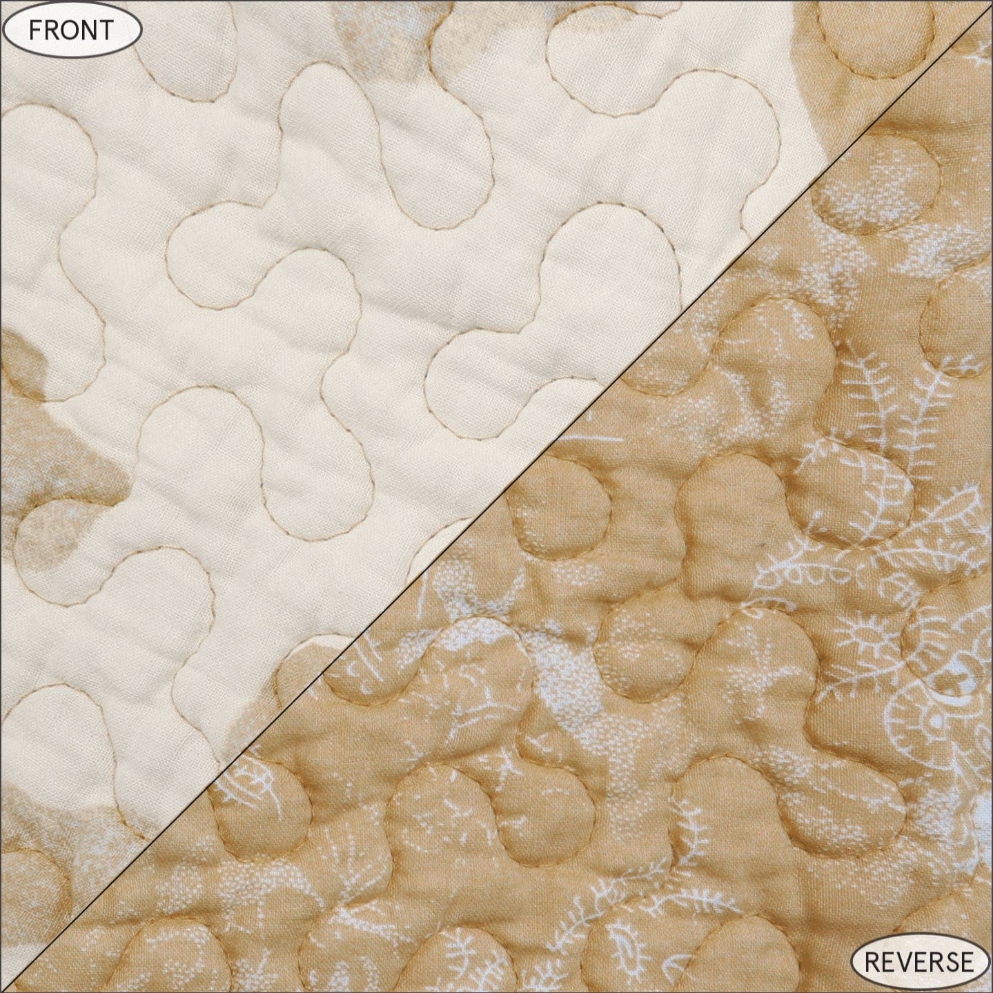 Elsa Cowhide Reversible Quilt Set, Light Tan