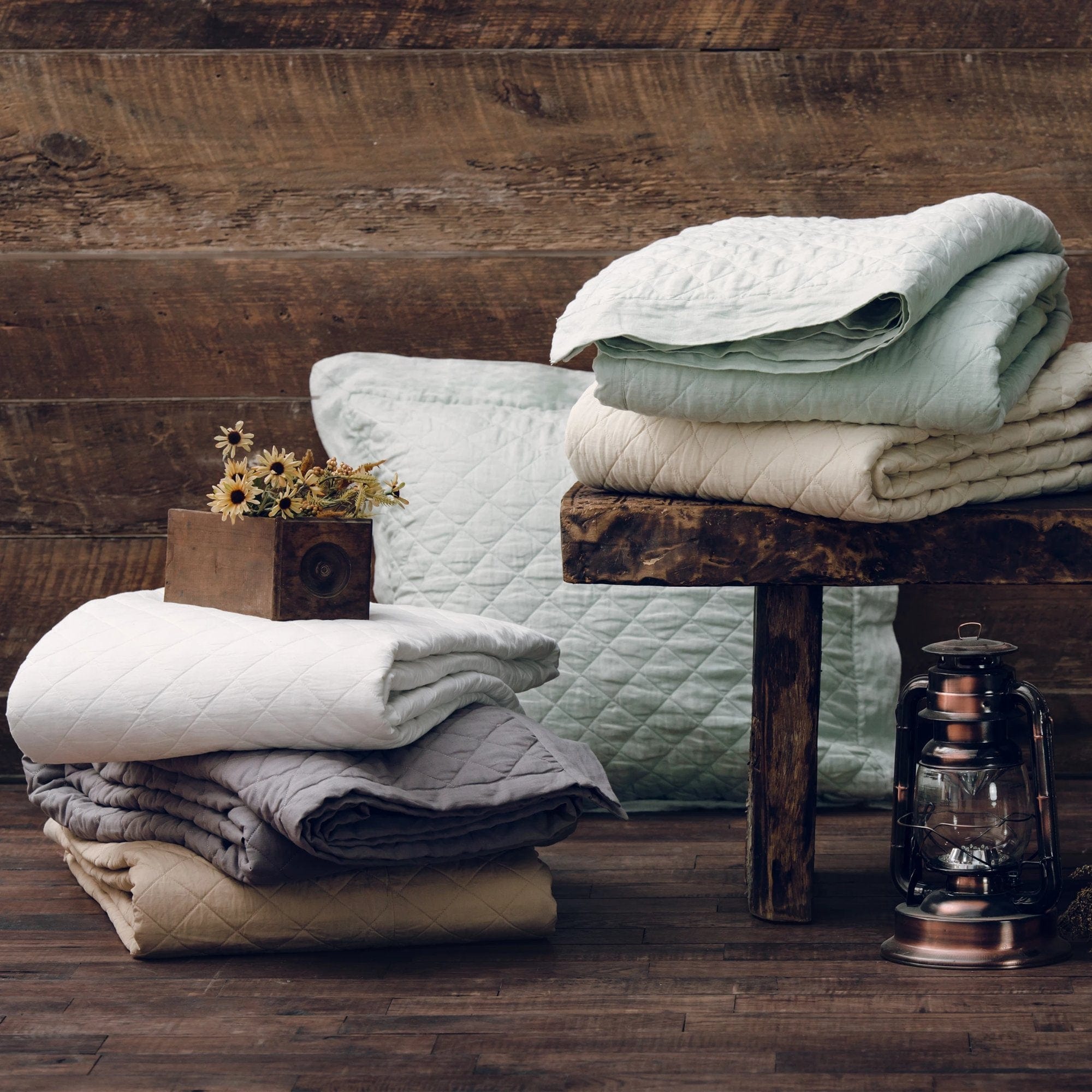 Linen Cotton Diamond Quilt