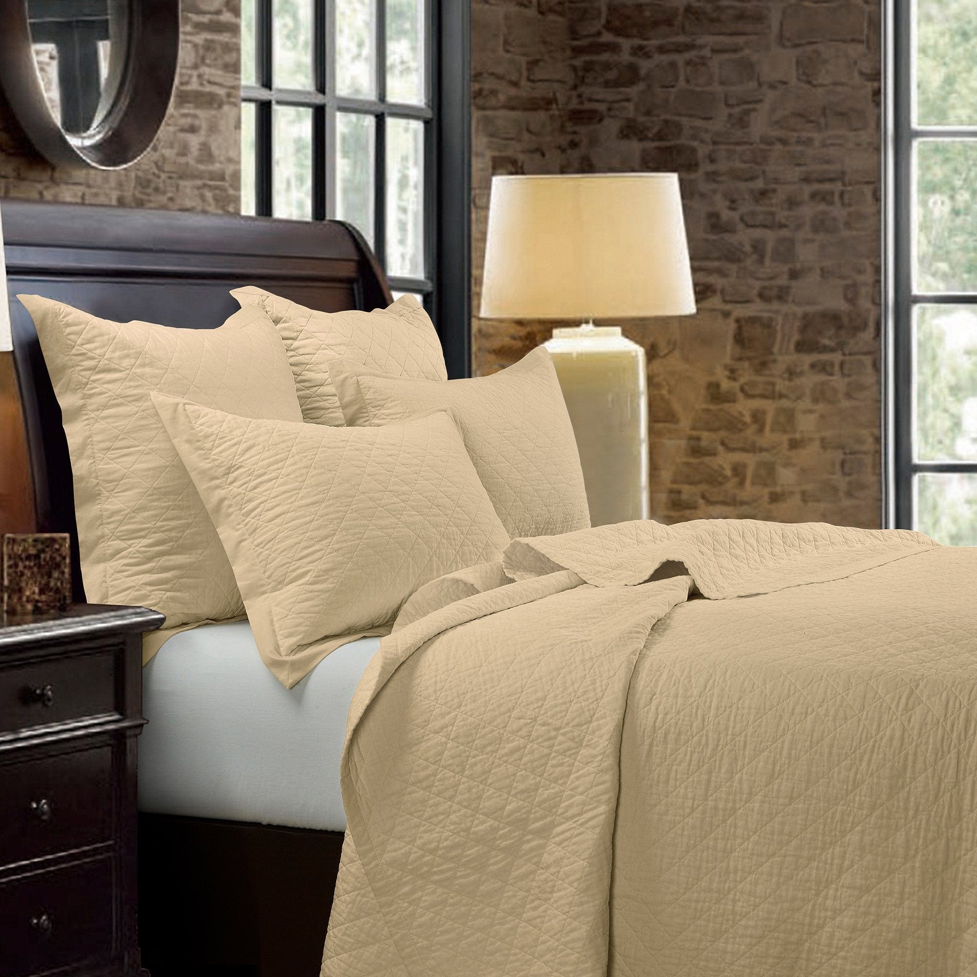 Linen Cotton Diamond Quilt, Full/Queen, 3 Colors