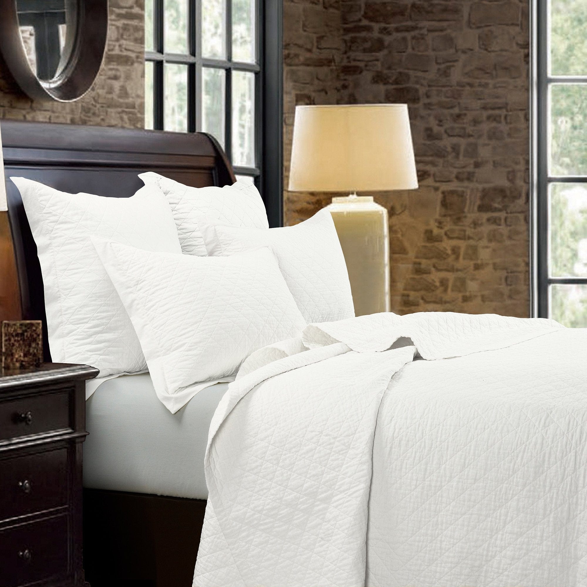 Linen Cotton Diamond Quilt