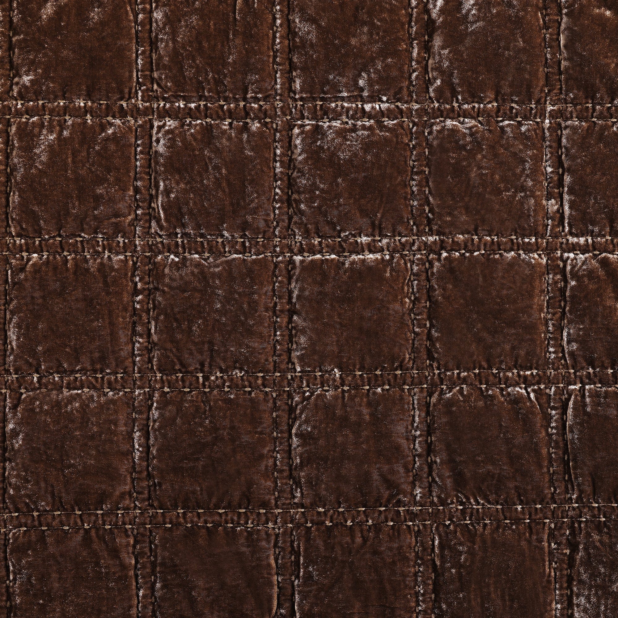 Stella Faux Silk Velvet Double Box Stitch Quilt Set