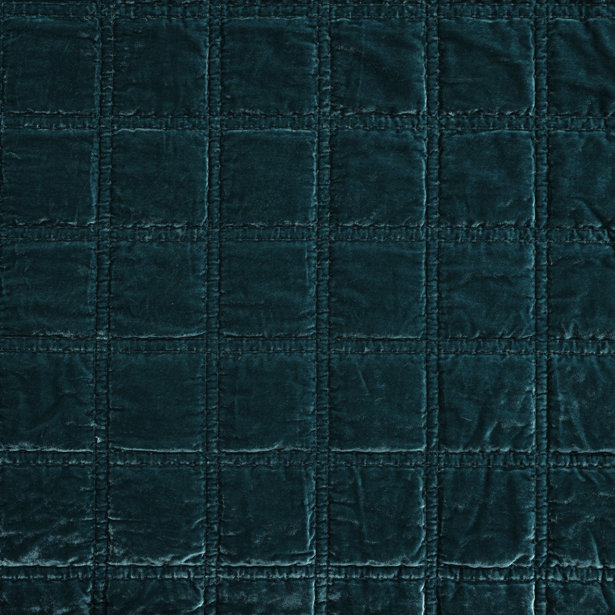 Stella Faux Silk Velvet Double Box Stitch Quilt Set
