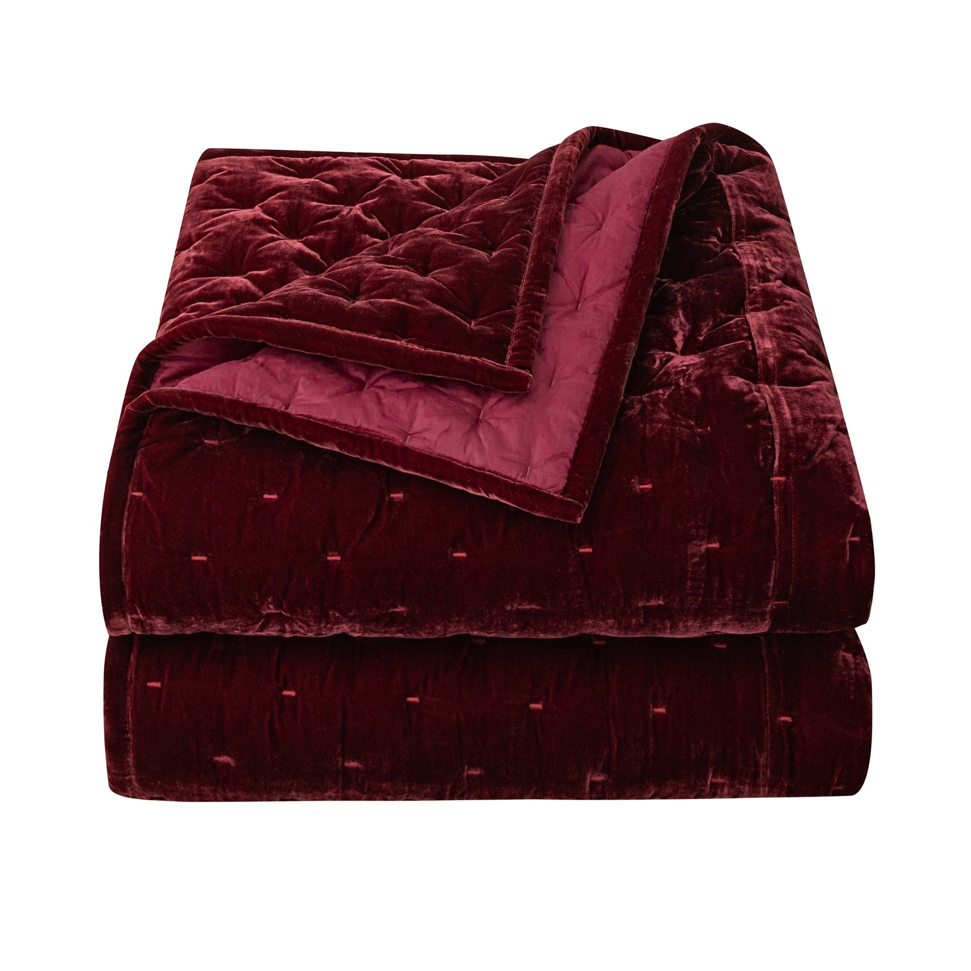 Stella Faux Silk Velvet Pintuck Quilt