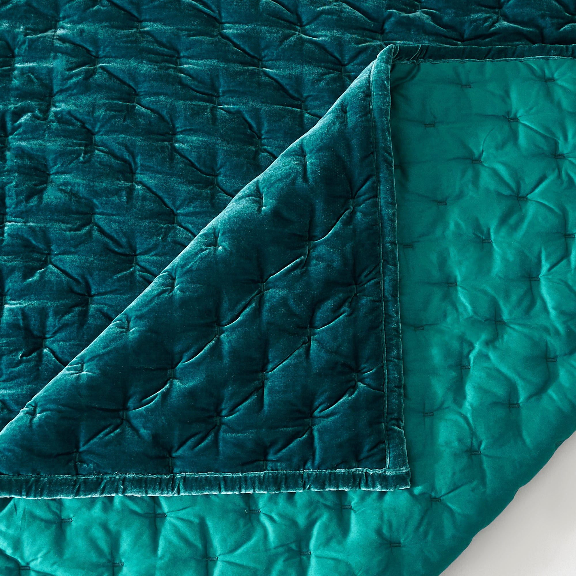 Stella Faux Silk Velvet Pintuck Quilt