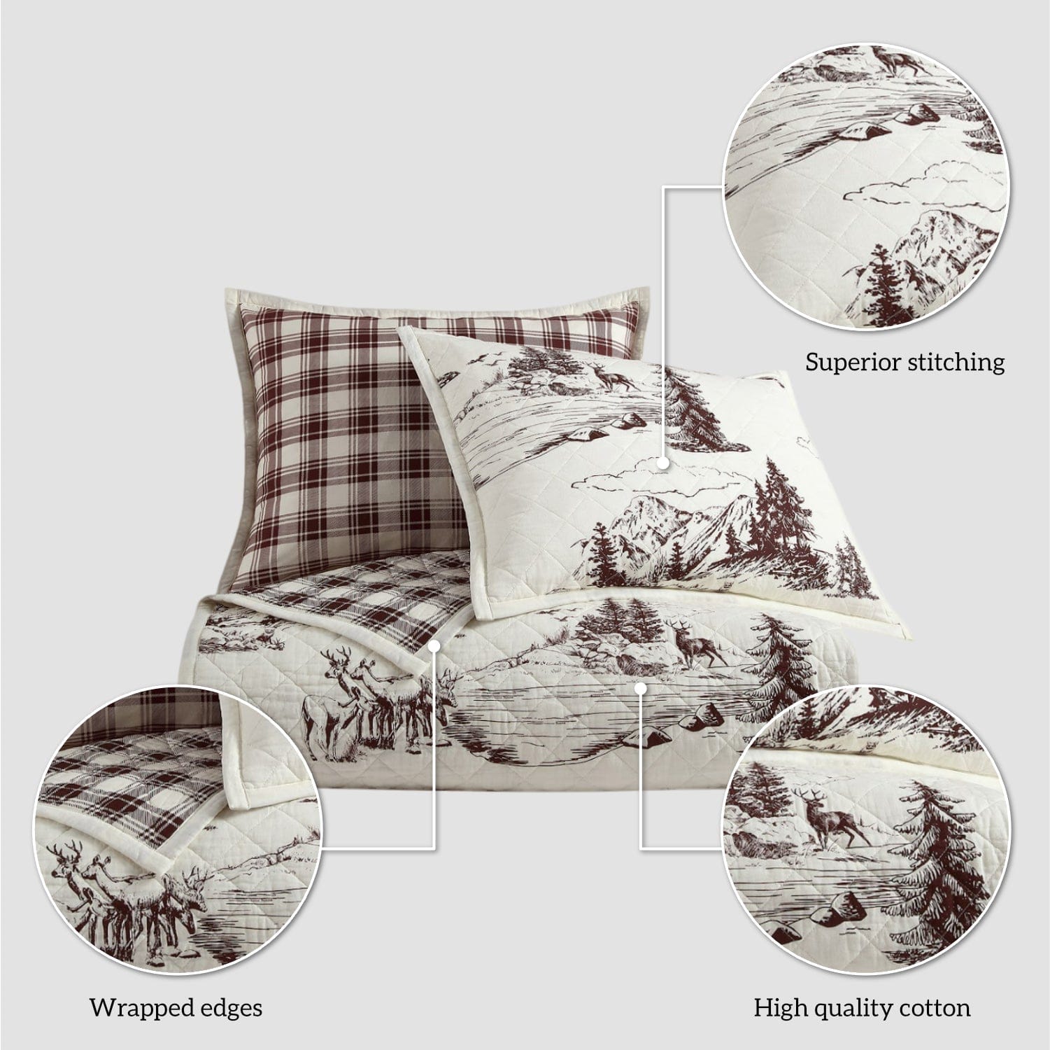 White Pine Reversible Quilt Set