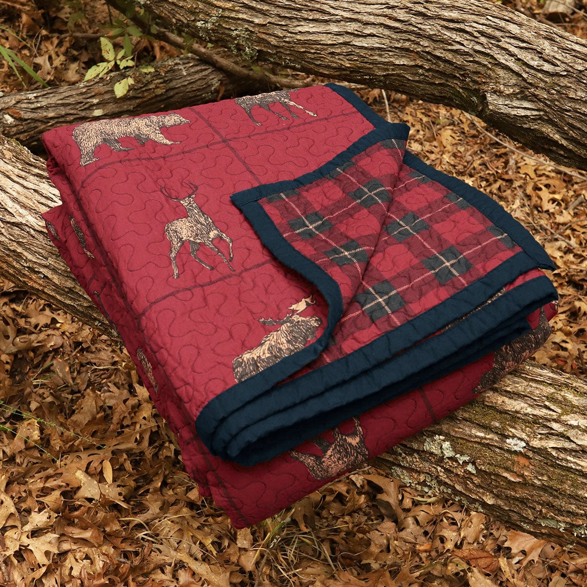 Woodland Plaid Reversible Quilt Set