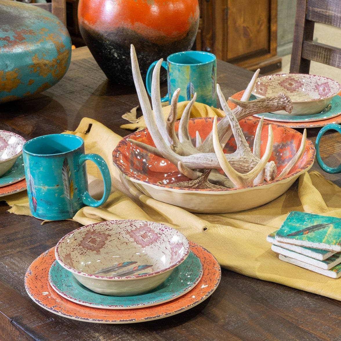 Tossed Feather Melamine Serving Bowl