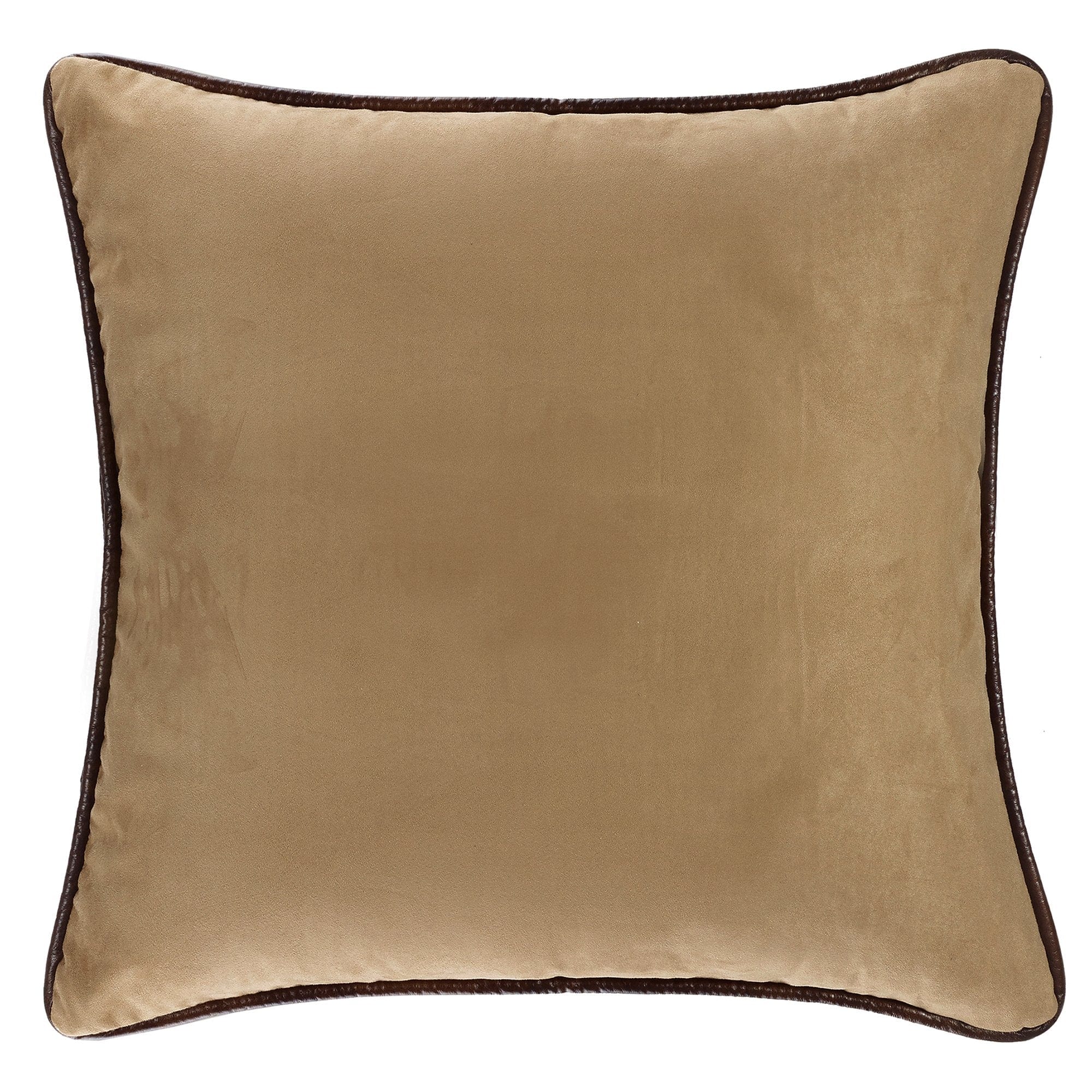 Green Corduroy Euro Sham Reversed to Tan Suede