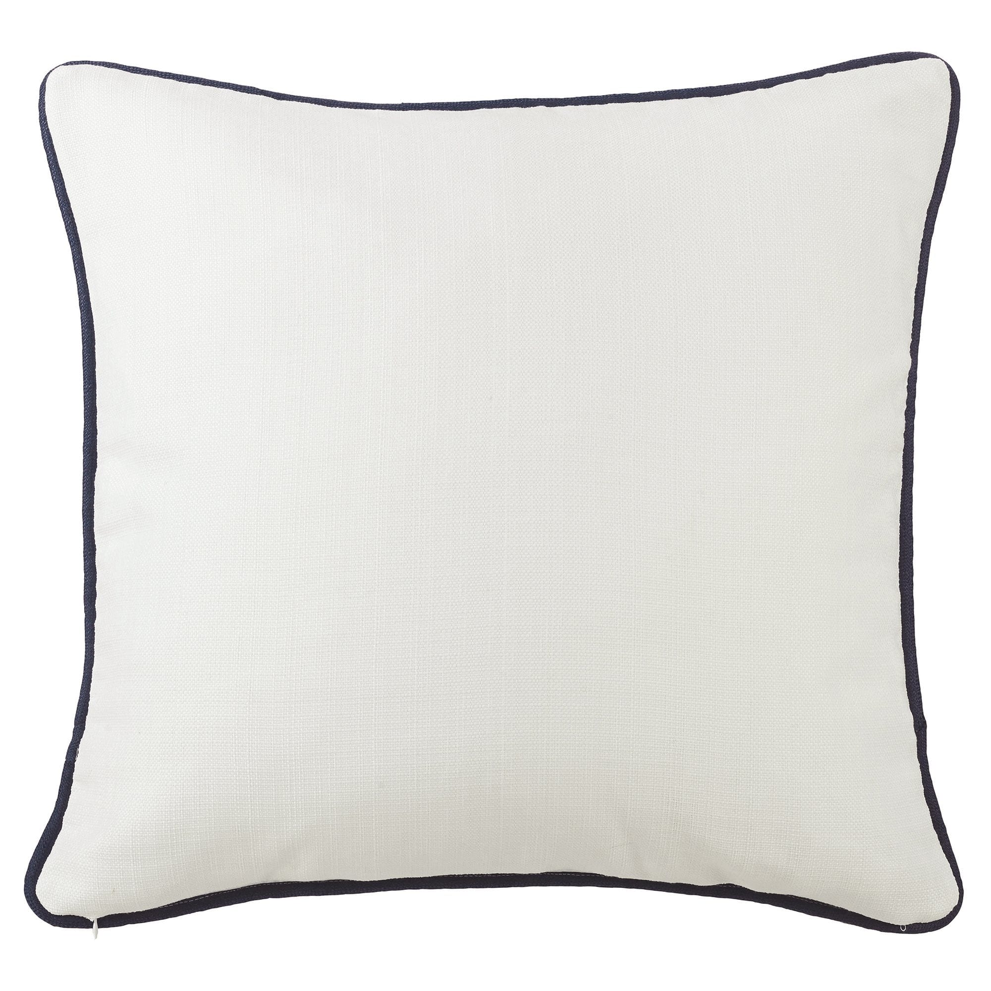 Kavali Navy & White Floral Jacquard Euro Sham w/ Piping