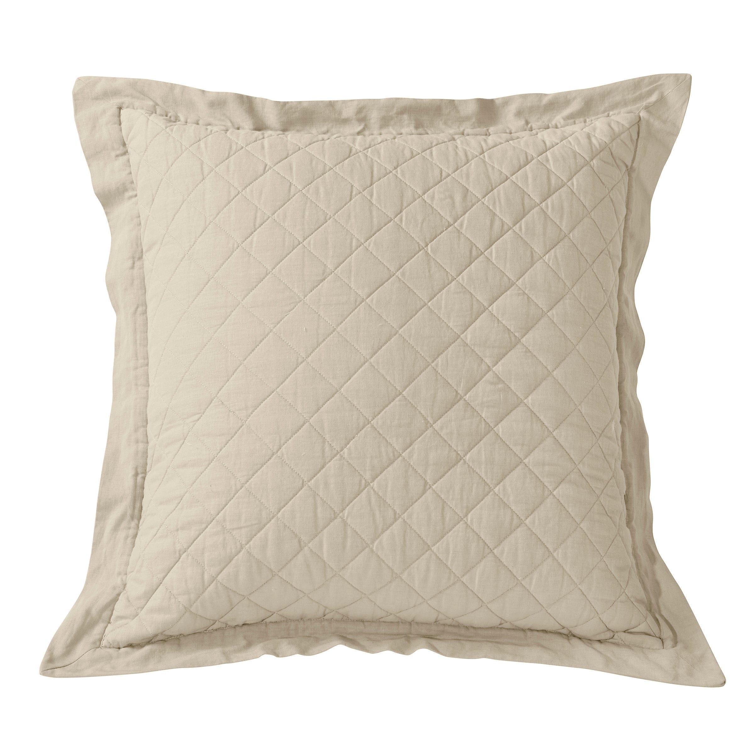 Linen Cotton Diamond Quilted Euro Sham