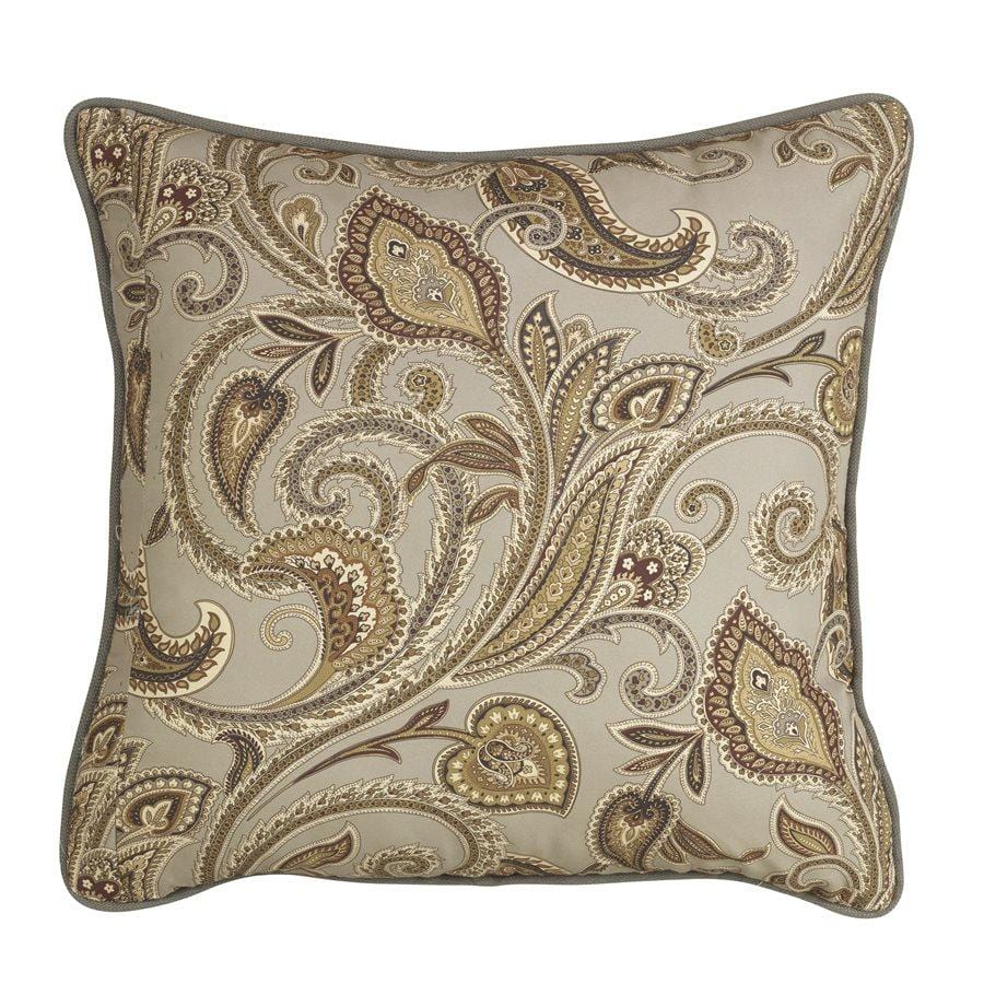 Piedmont Sepia Gray & Gold Paisley Euro Sham