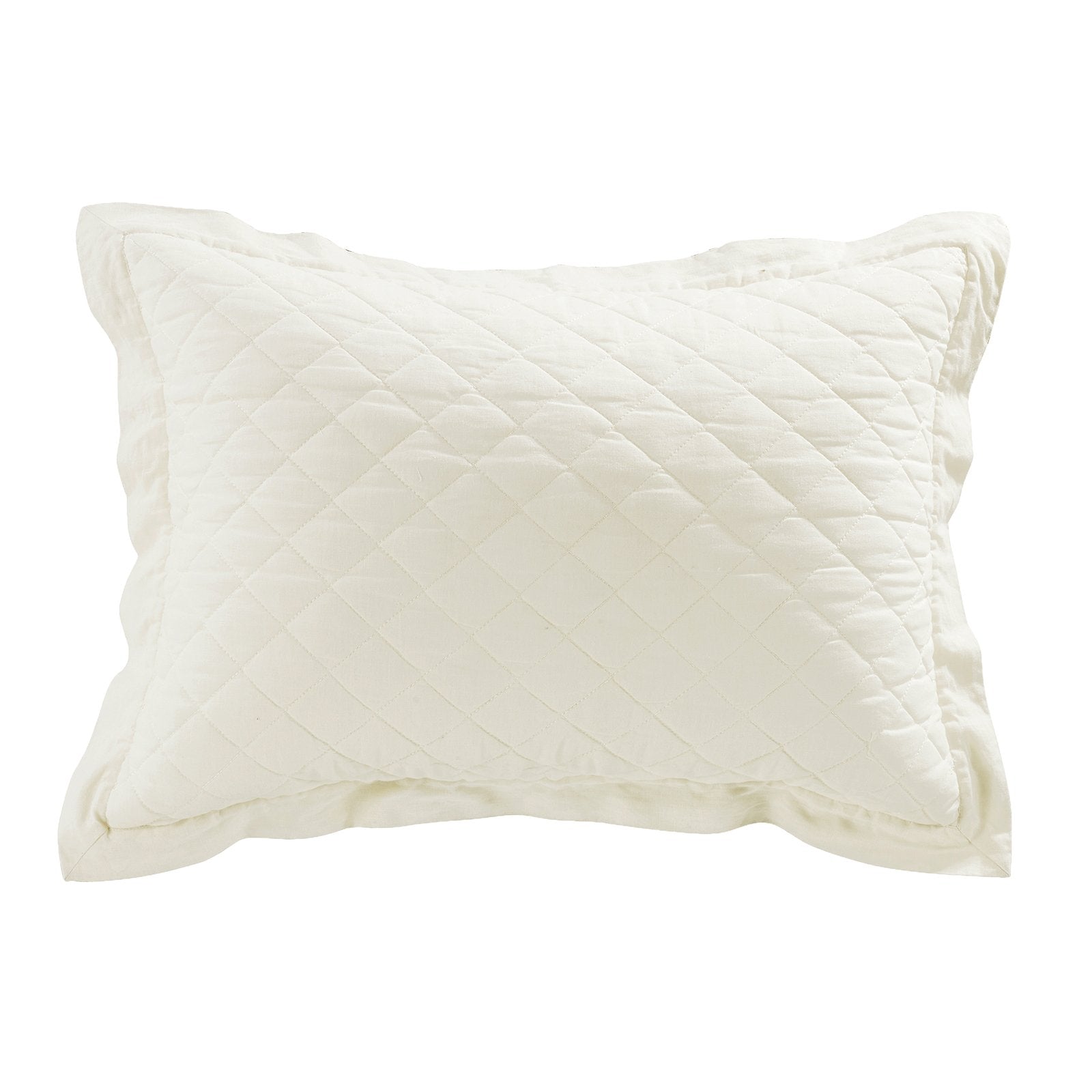 Linen Cotton Diamond Quilted Pillow Sham