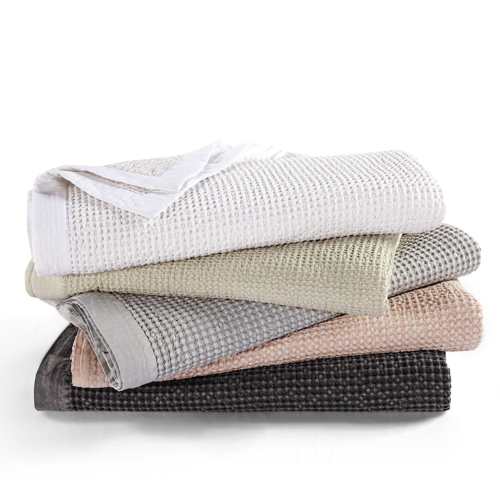 Stonewashed Cotton Waffle Weave Pillow Sham Set, King