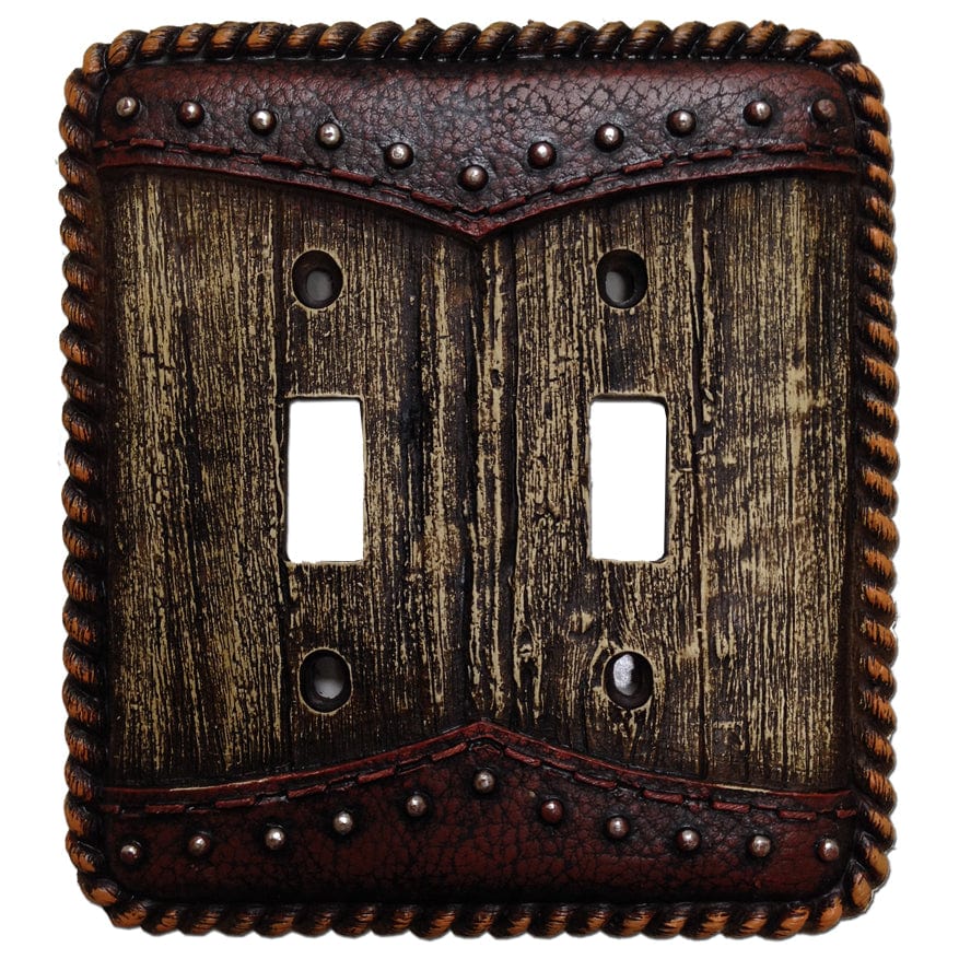 Woodgrain Double Switch Wall Plate