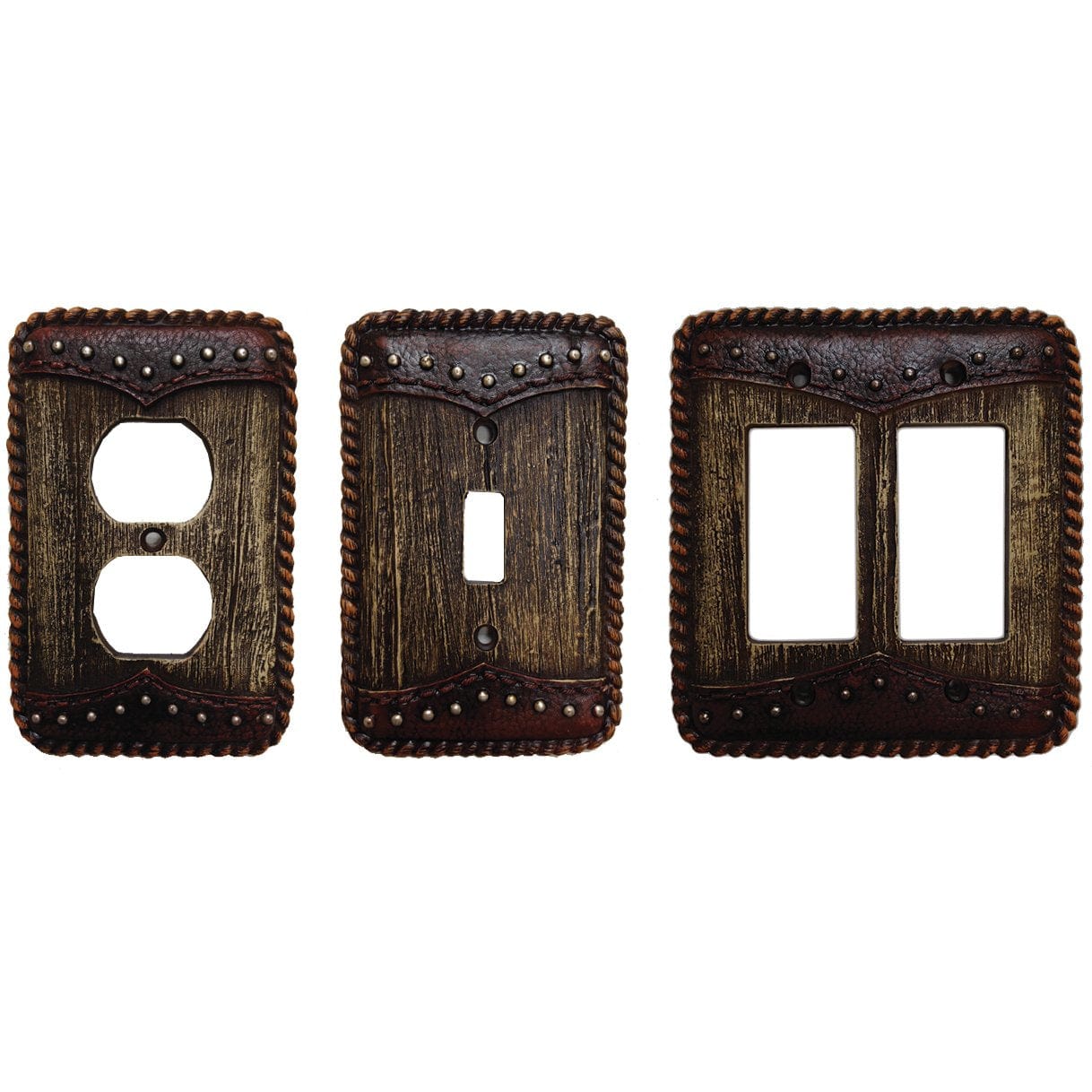 Woodgrain w/ Double Yoke Single Switch Wall Plate