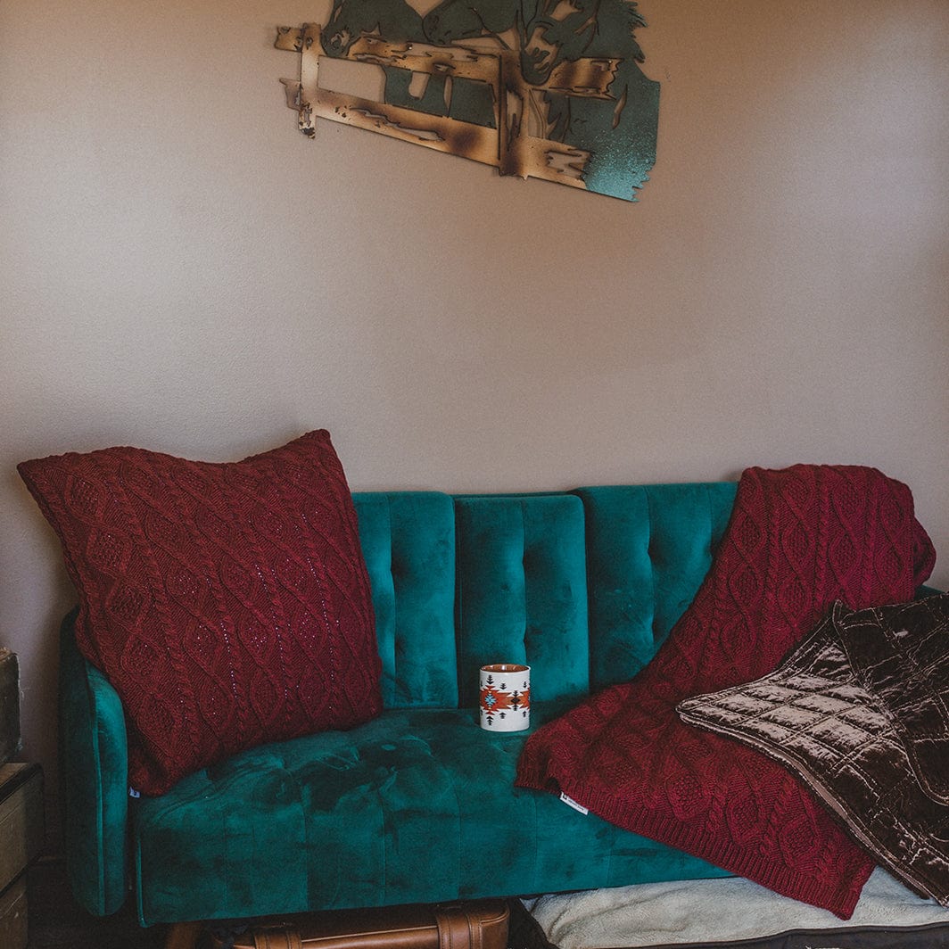 Cable Knit Soft Wool Throw Blanket