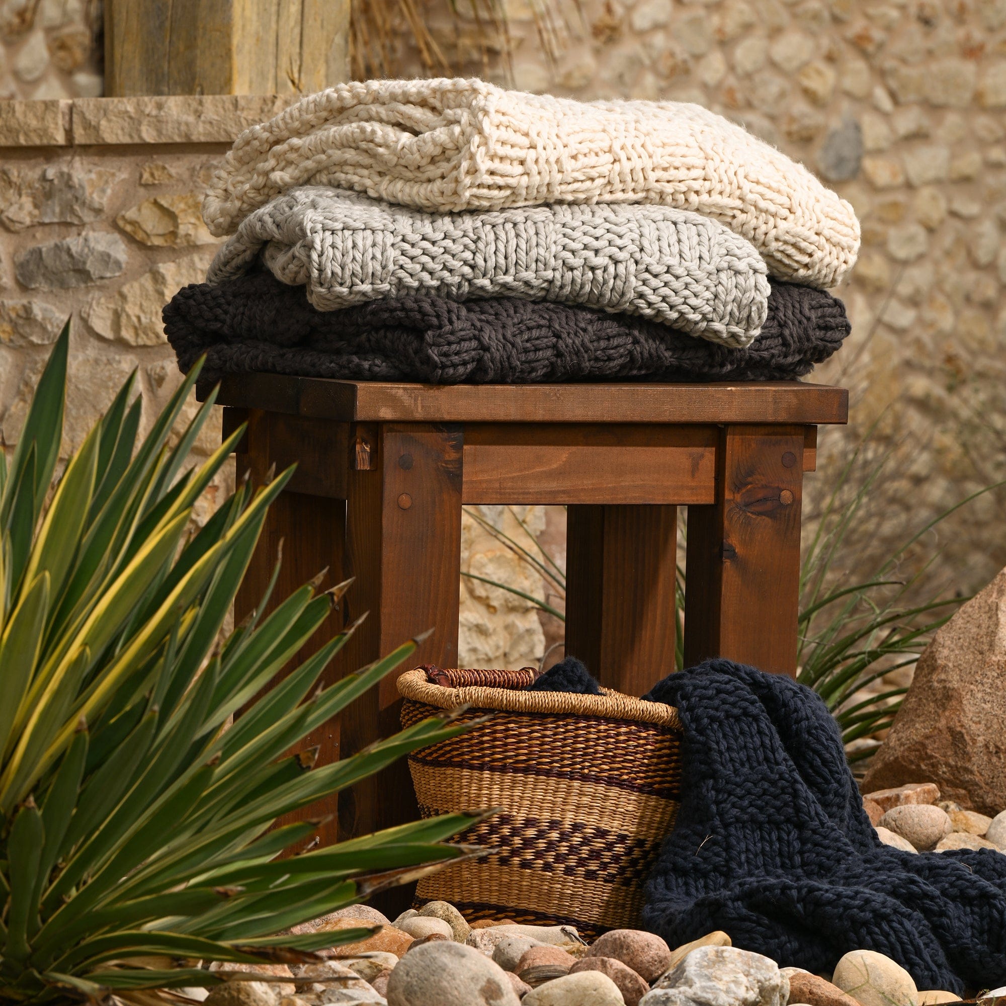 Chess Knit Throw