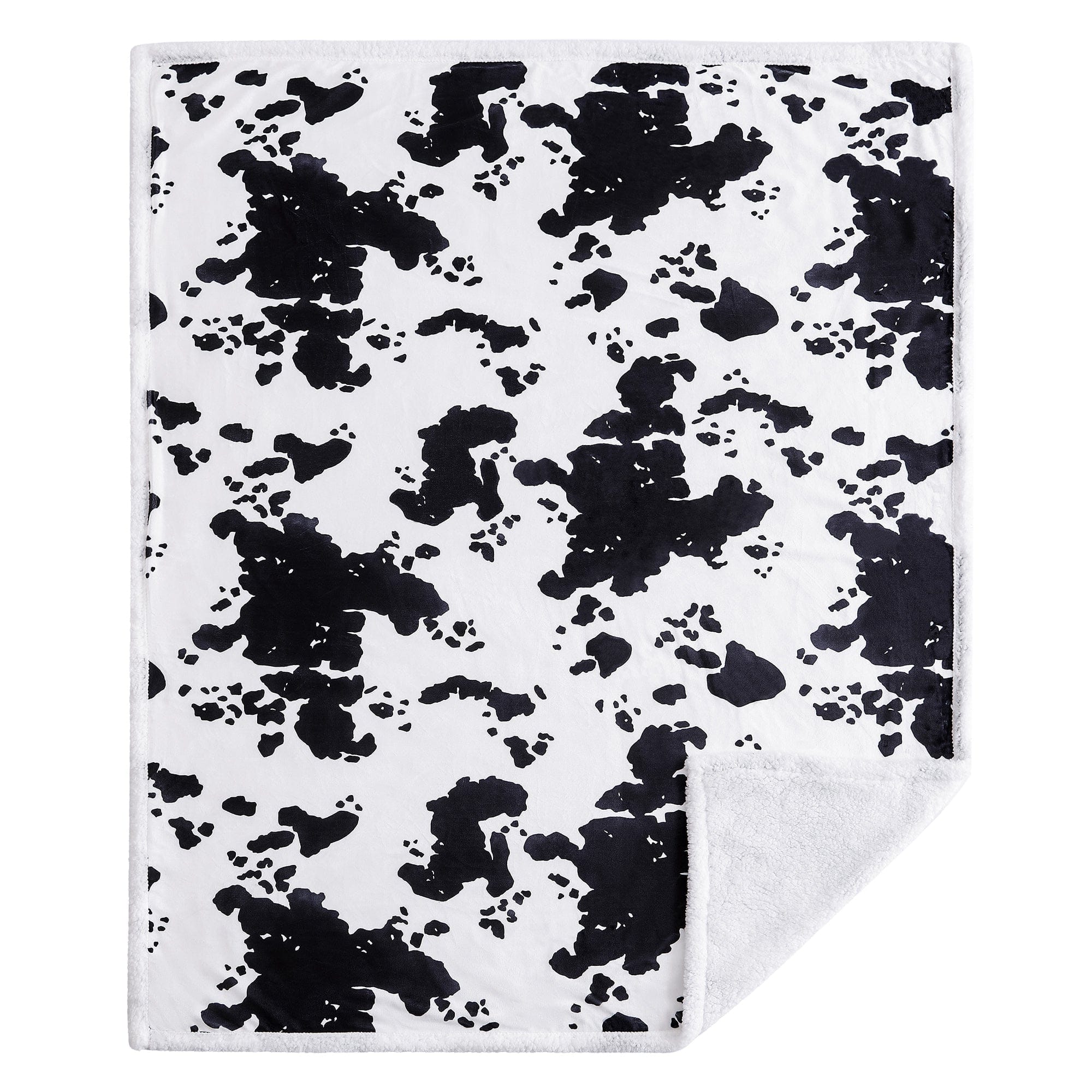 Elsa Cowhide Campfire Sherpa Throw