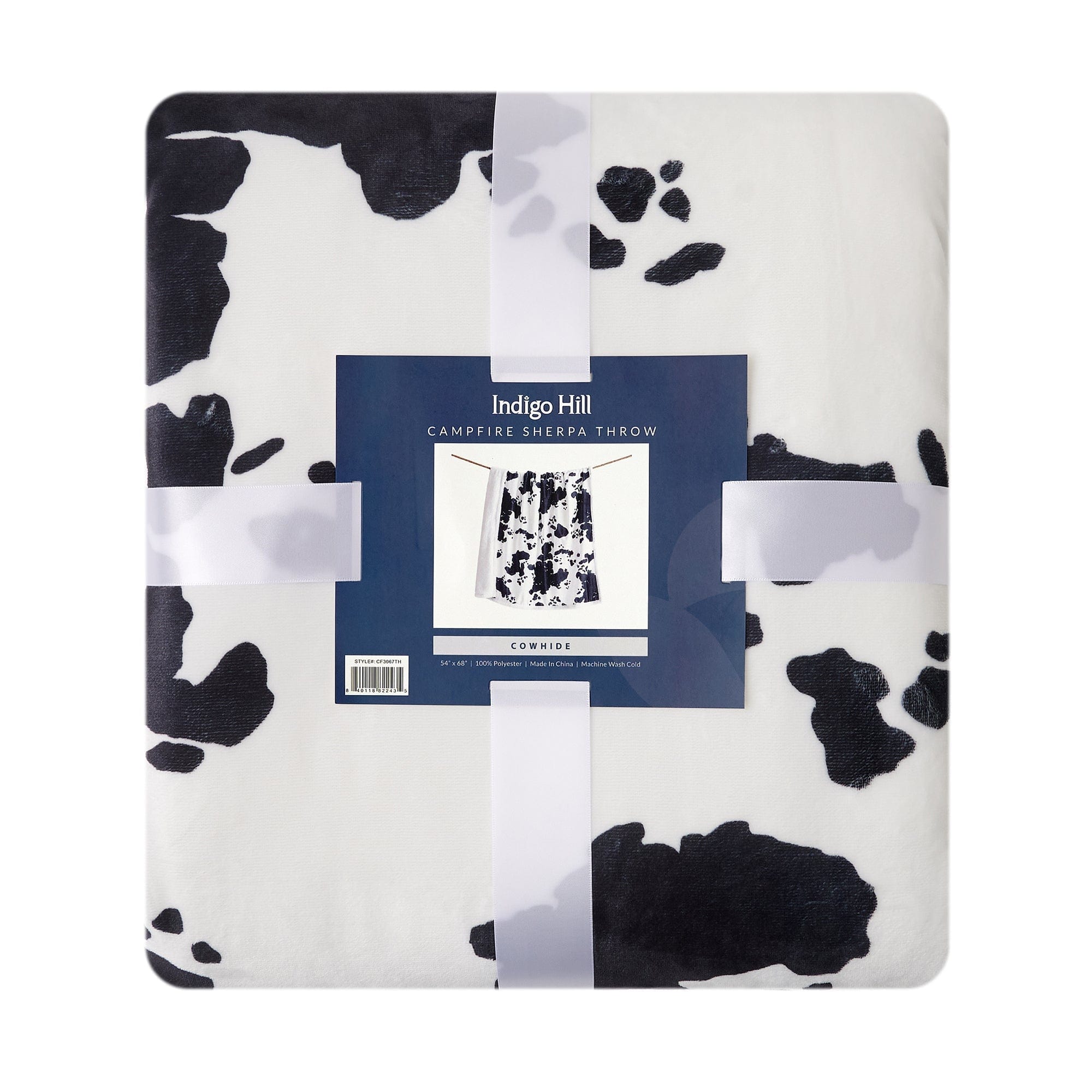 Elsa Cowhide Campfire Sherpa Throw