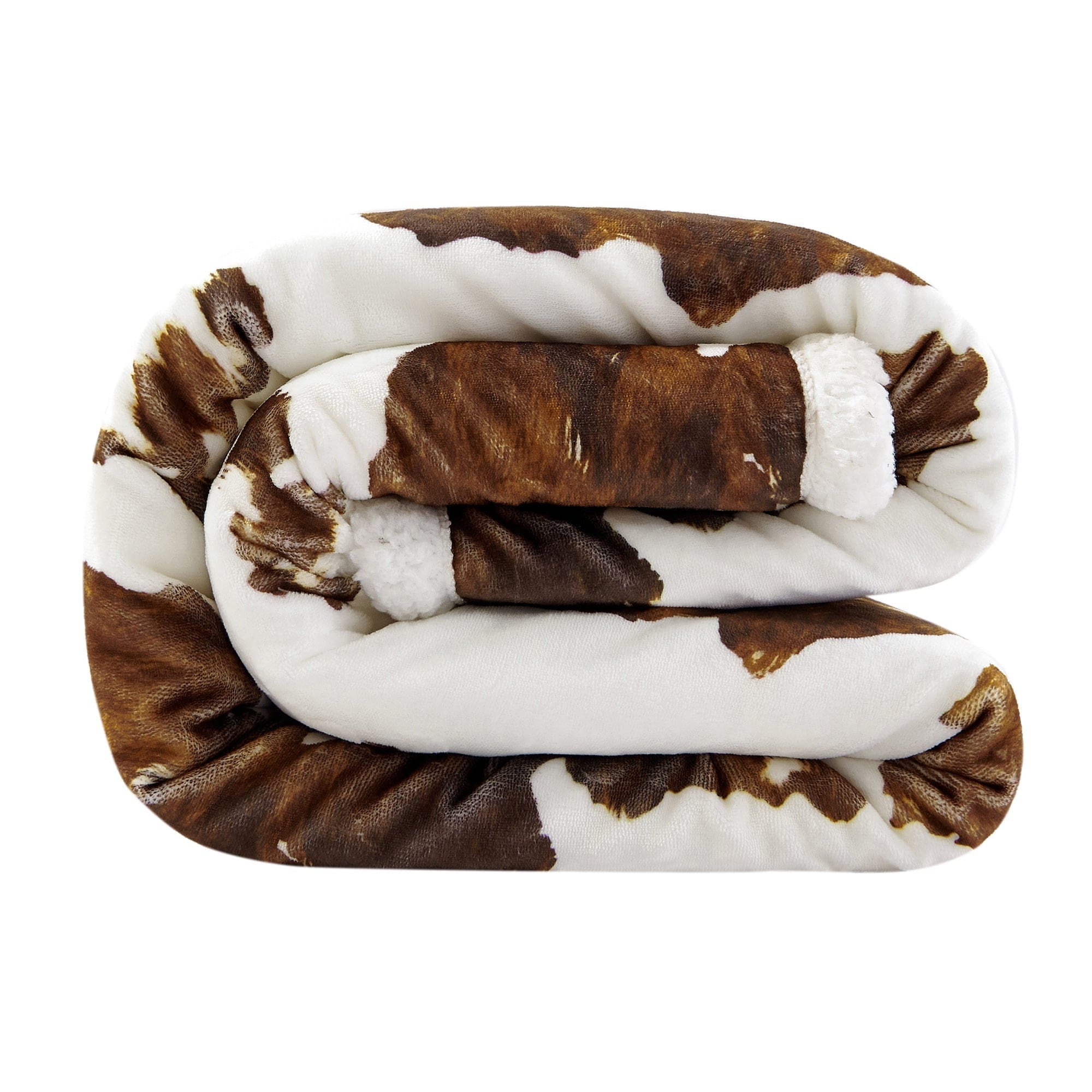 Elsa Cowhide Campfire Sherpa Throw