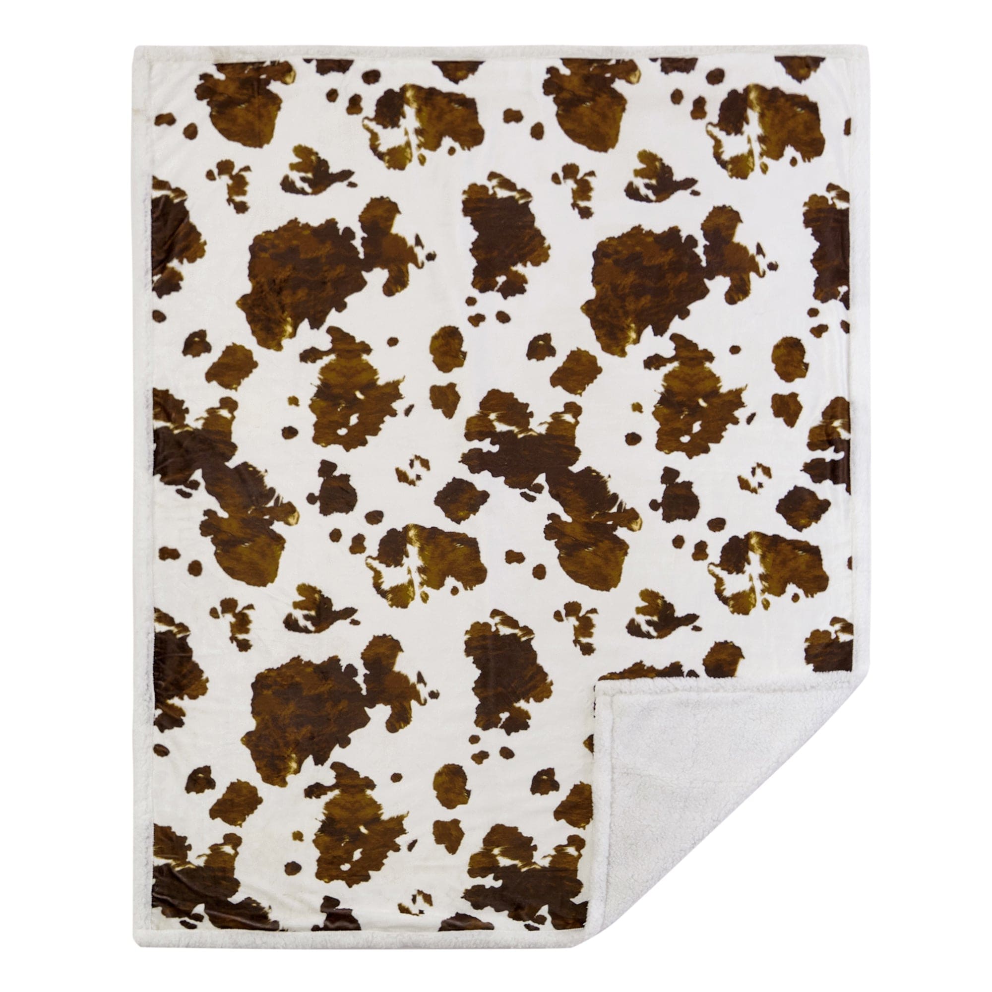 Elsa Cowhide Campfire Sherpa Throw