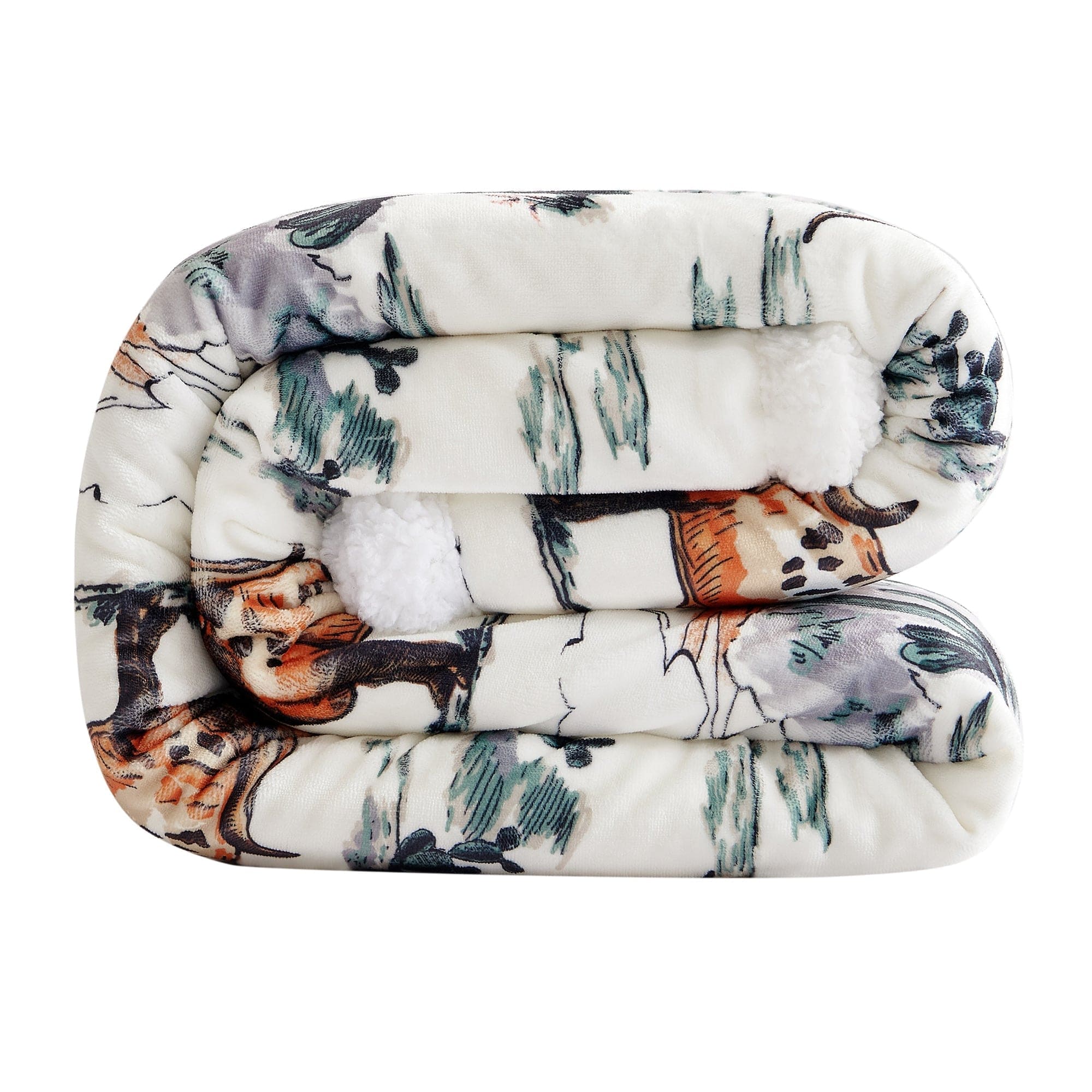Ranch Life Western Toile Campfire Sherpa Throw