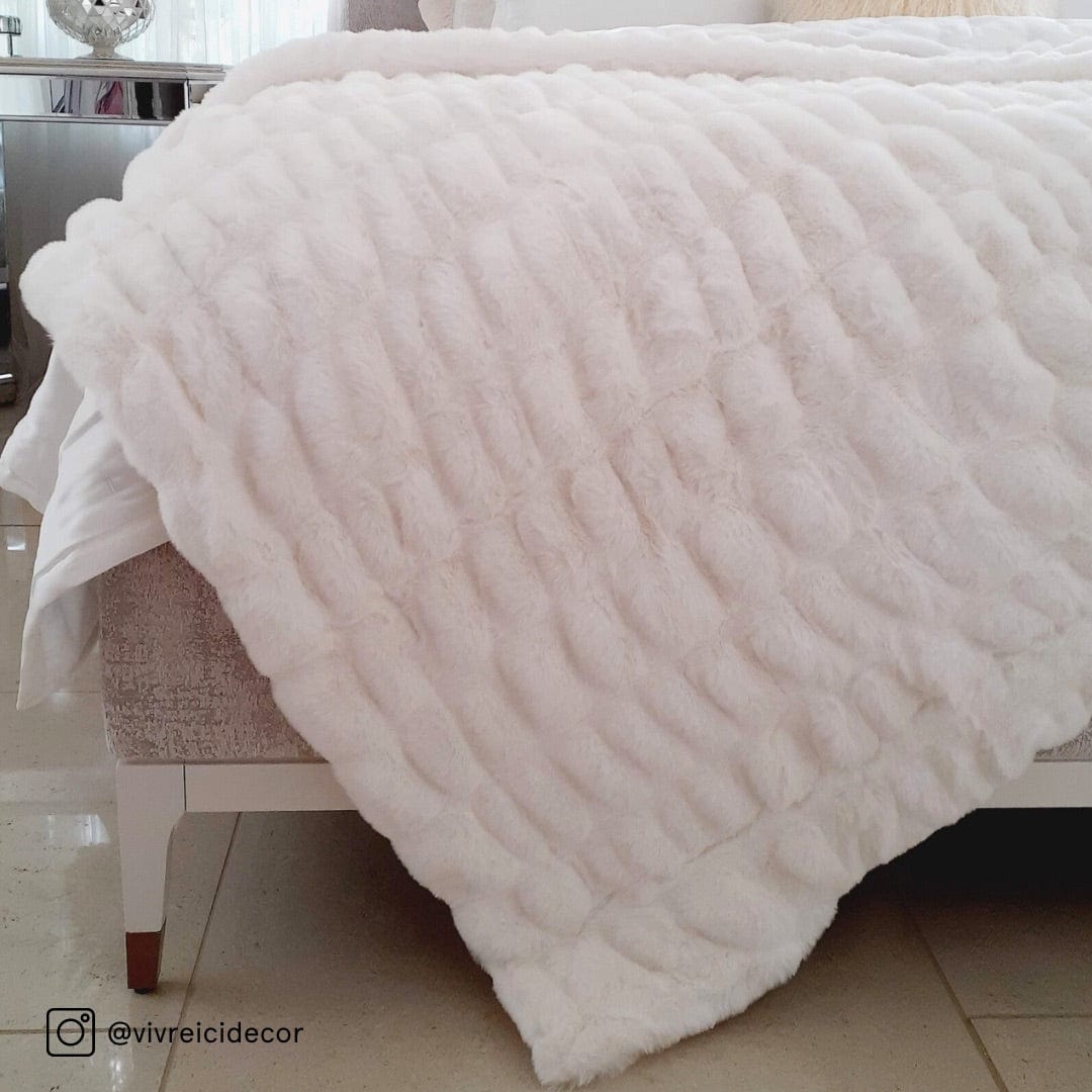 Ruched Rabbit Double-Sided Throw
