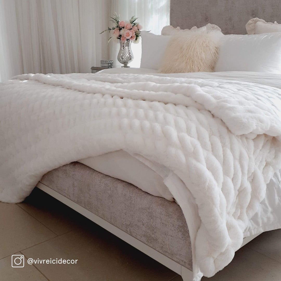 Ruched Rabbit Double-Sided Throw