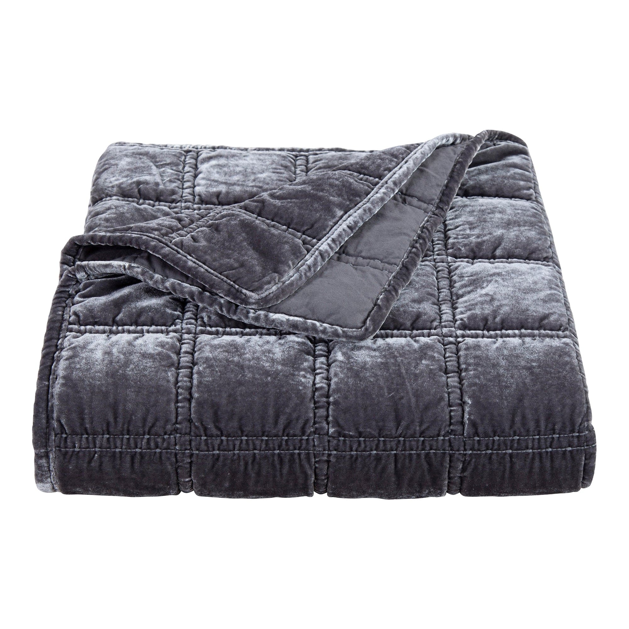 Stella Faux Silk Velvet Double Box Stitch Throw