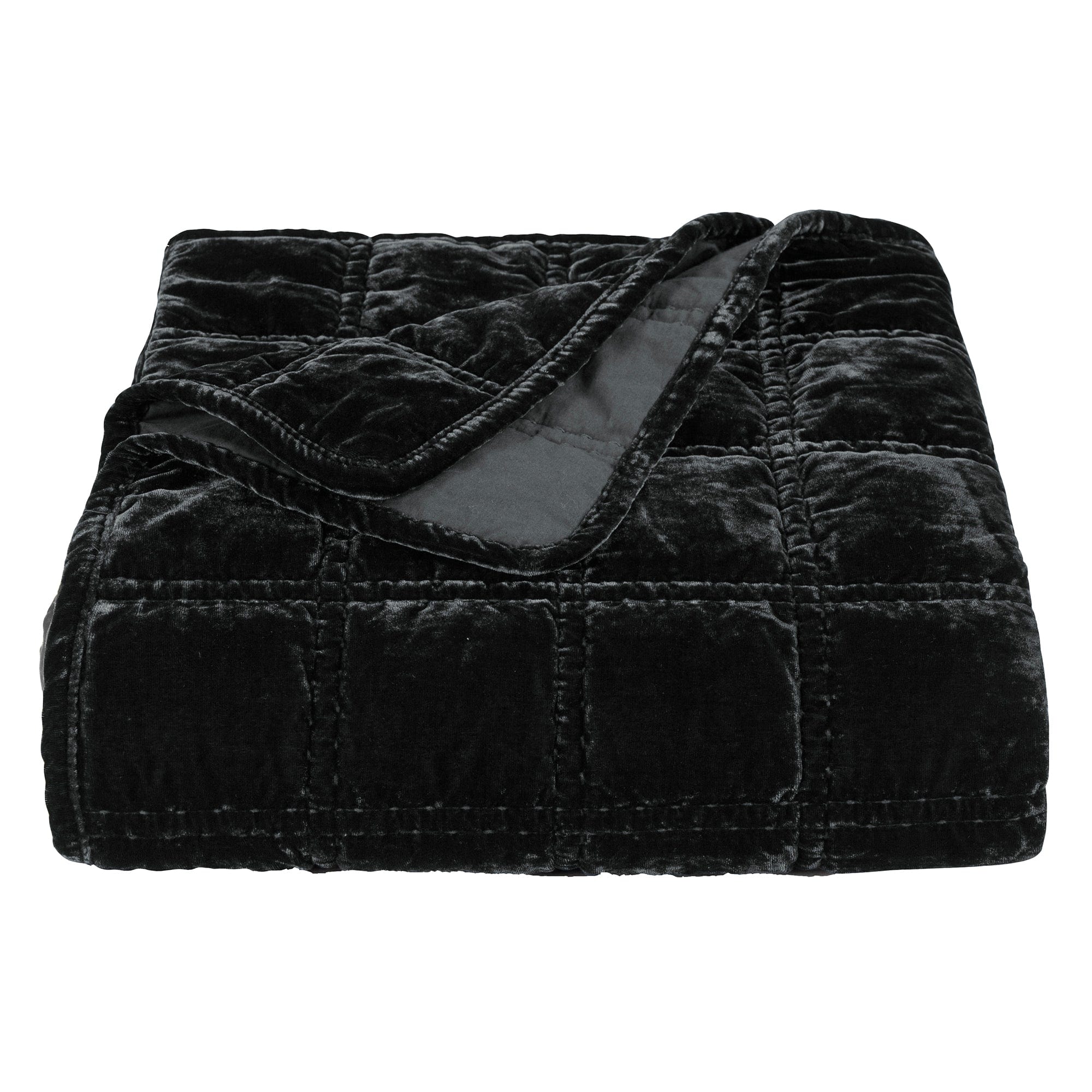 Stella Faux Silk Velvet Double Box Stitch Throw
