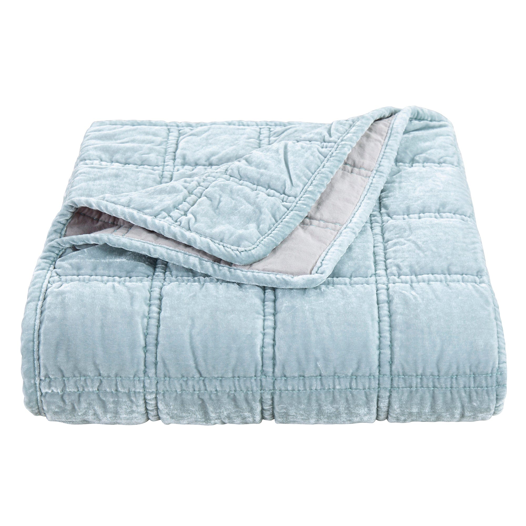 Stella Faux Silk Velvet Double Box Stitch Throw