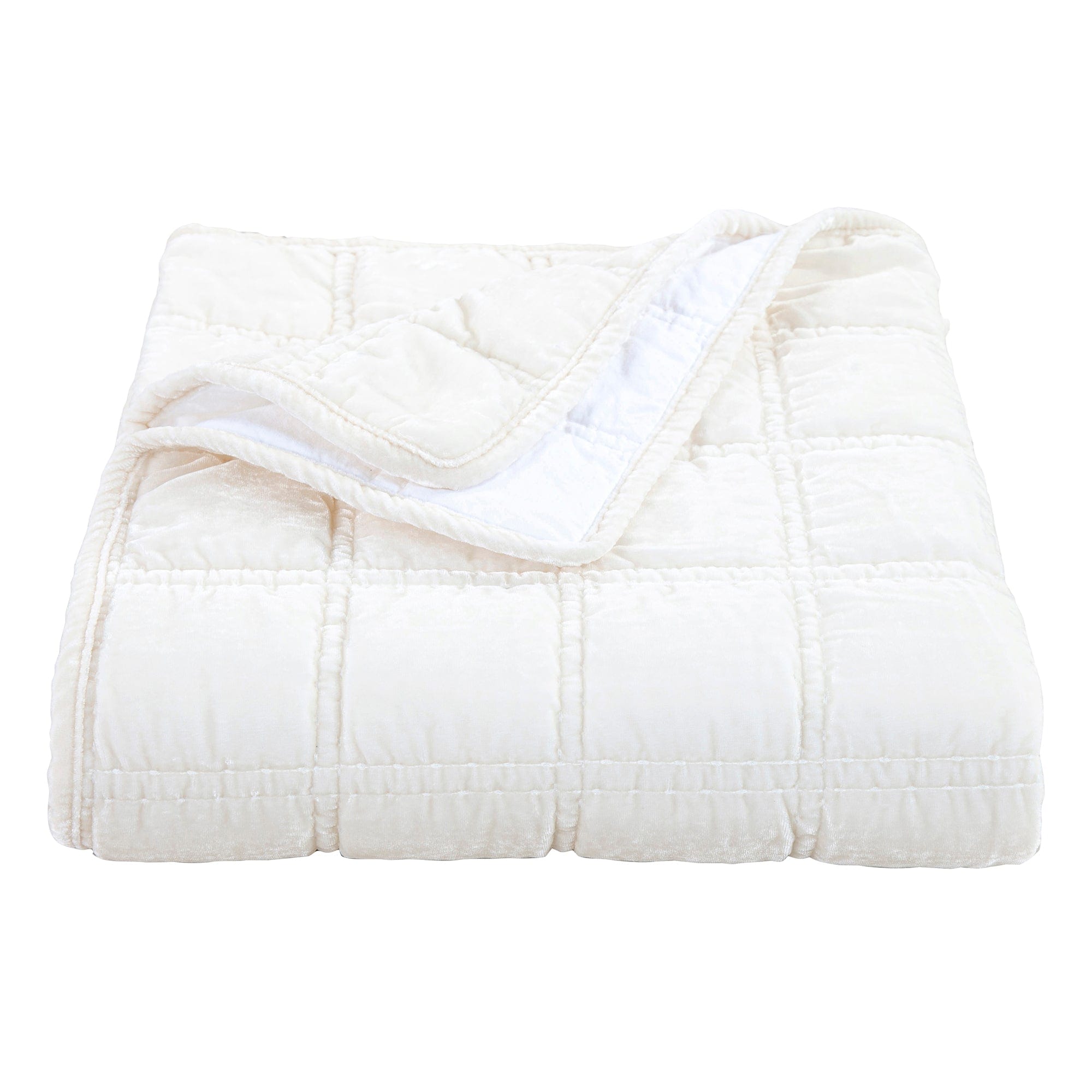 Stella Faux Silk Velvet Double Box Stitch Throw