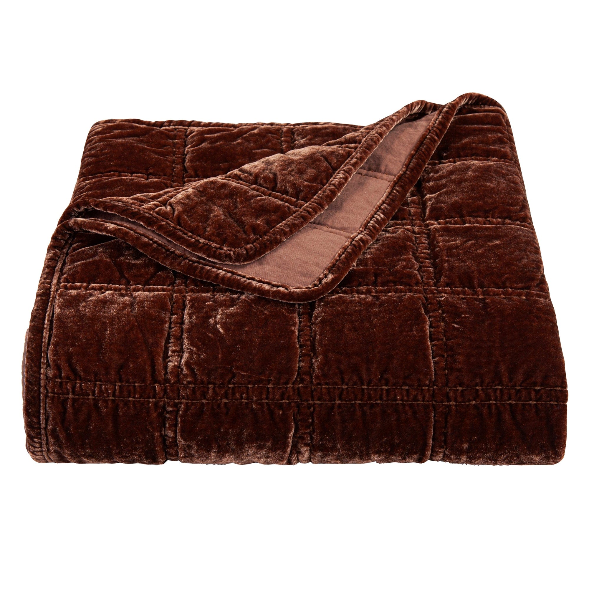 Stella Faux Silk Velvet Double Box Stitch Throw