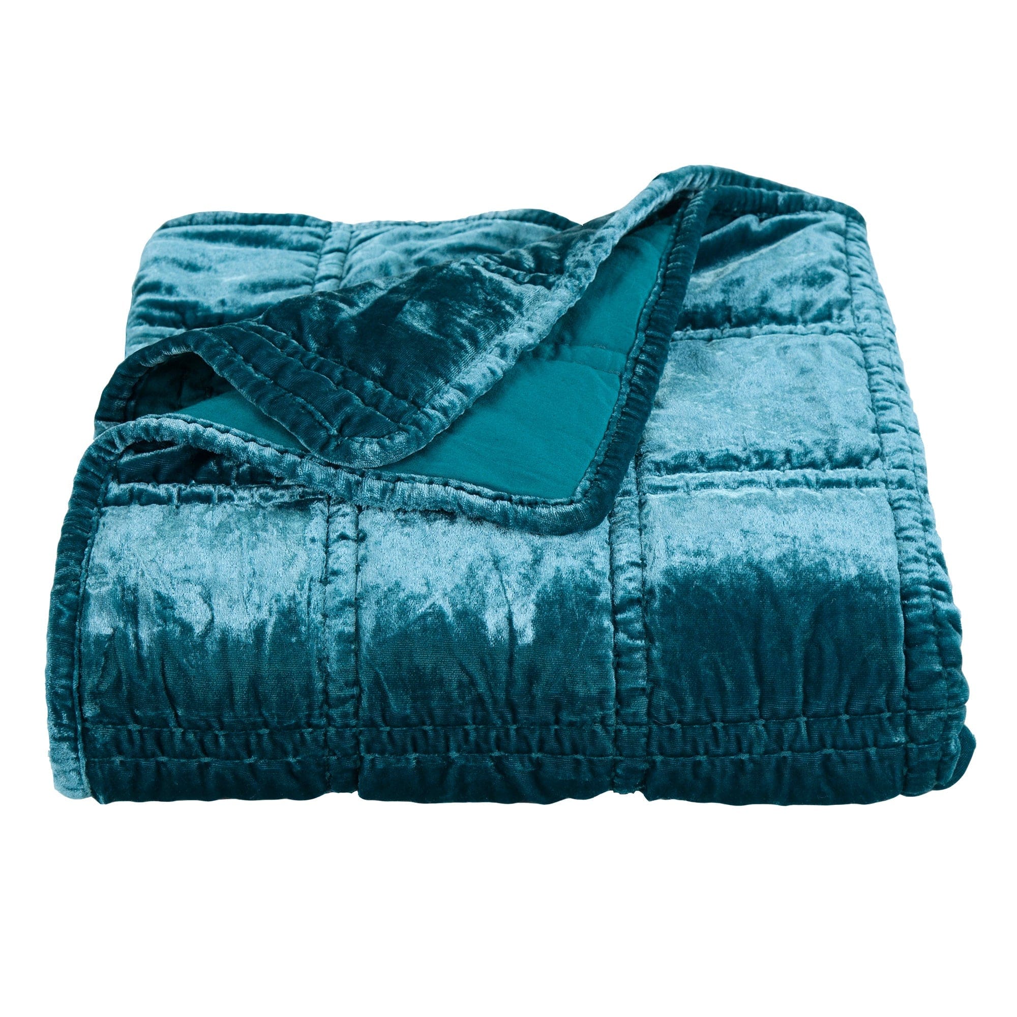 Stella Faux Silk Velvet Double Box Stitch Throw