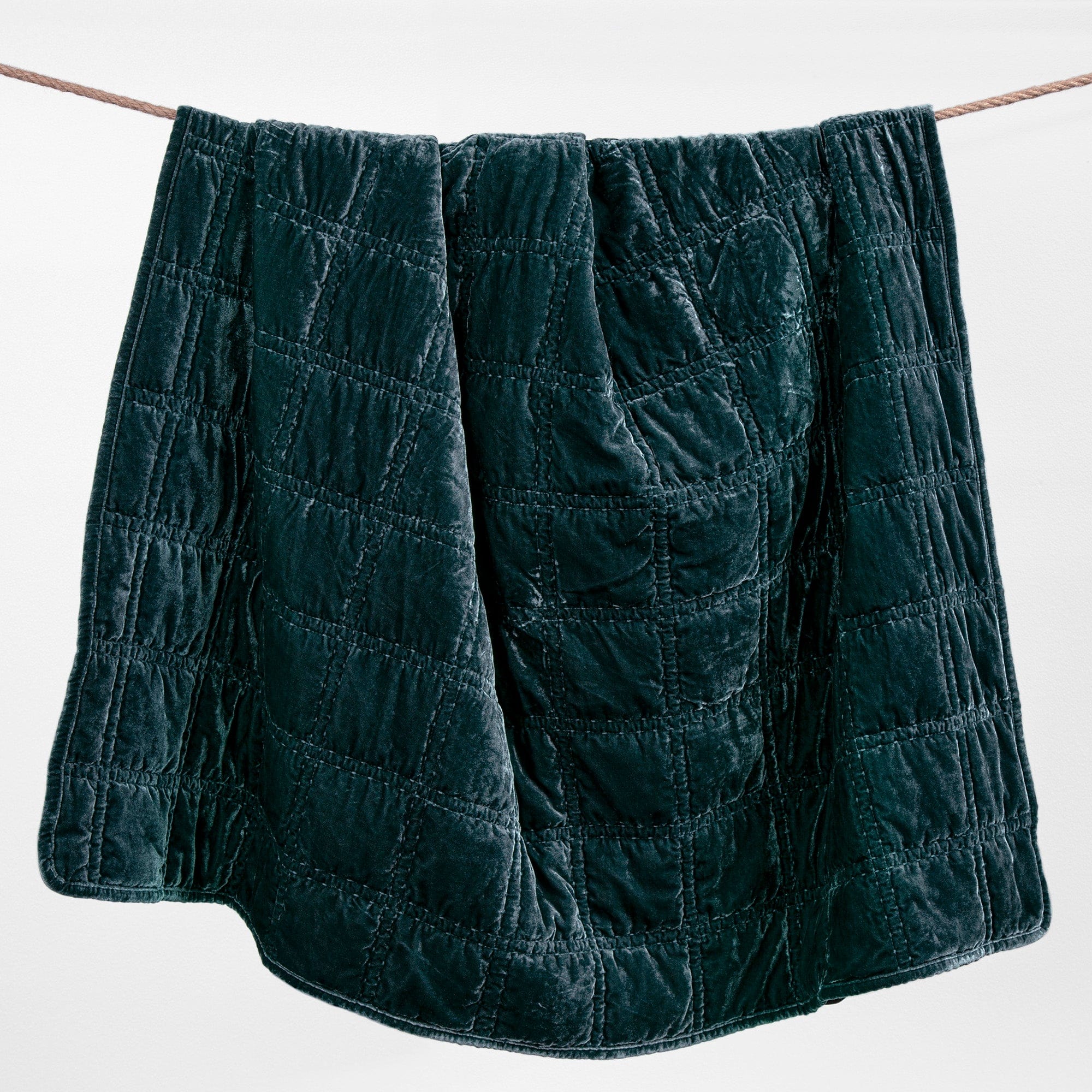 Stella Faux Silk Velvet Double Box Stitch Throw