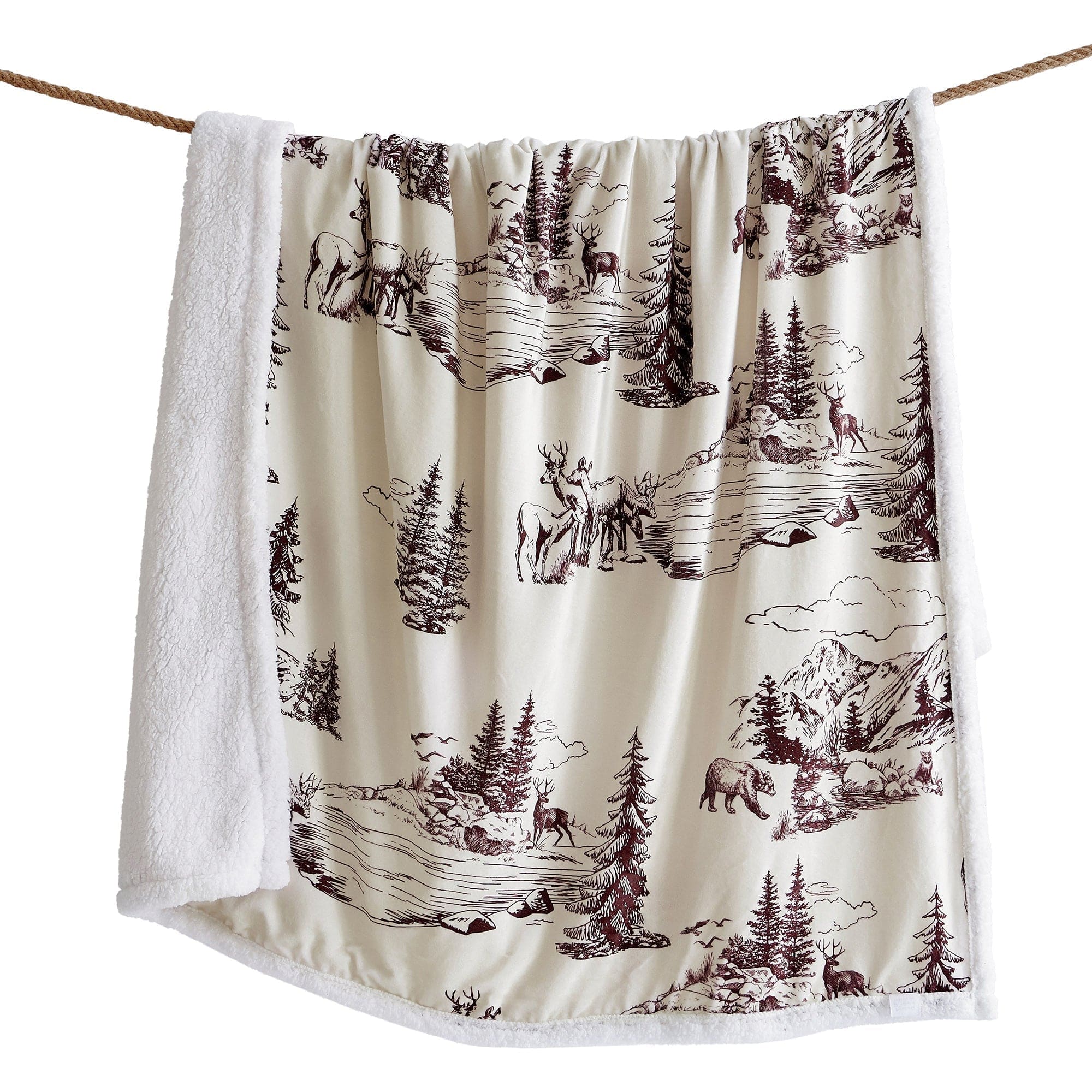 White Pine Campfire Sherpa Throw
