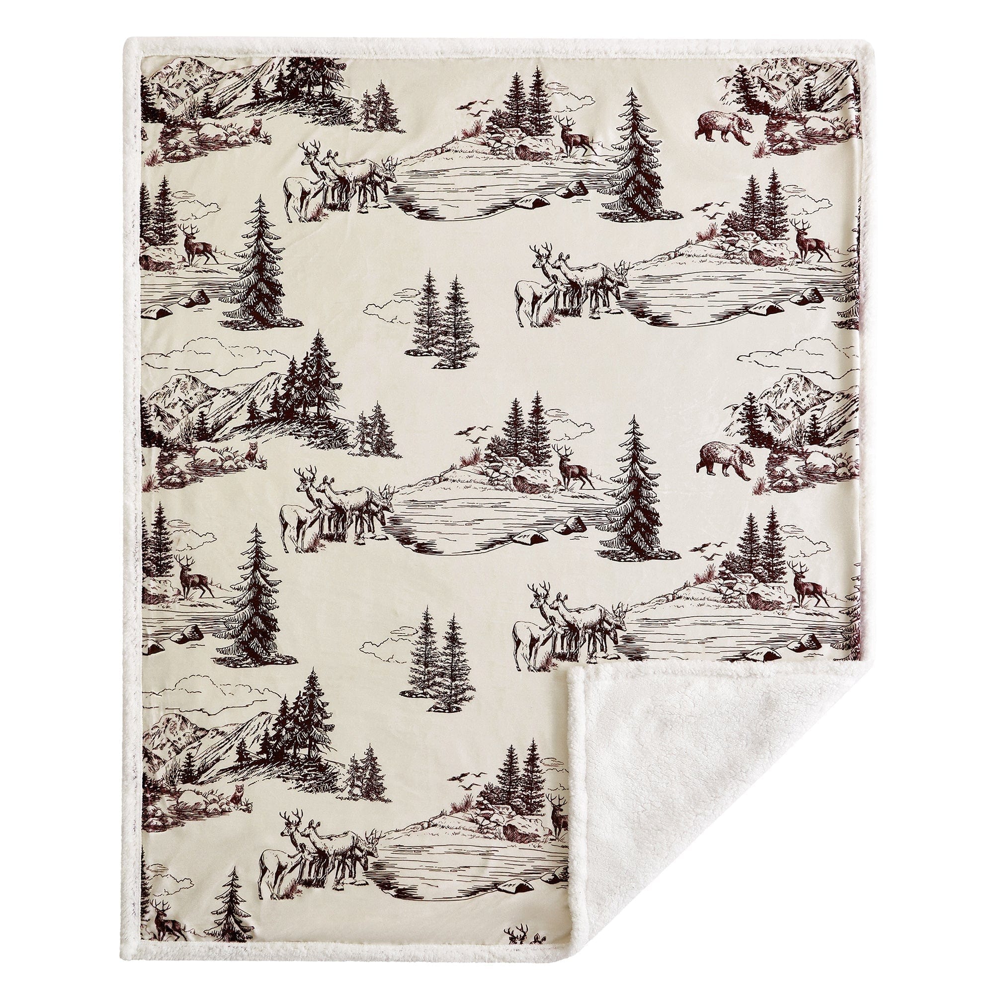 White Pine Campfire Sherpa Throw