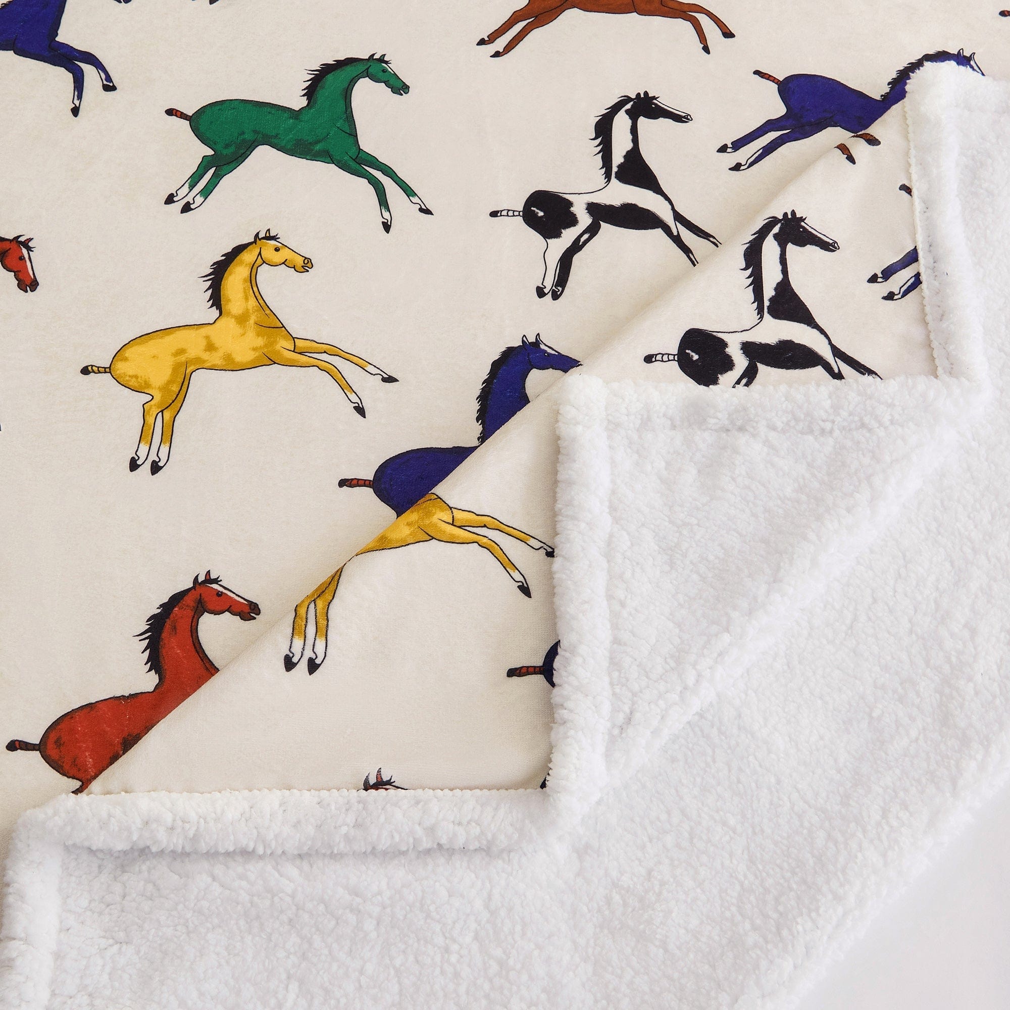 Wild Horses Campfire Sherpa Throw