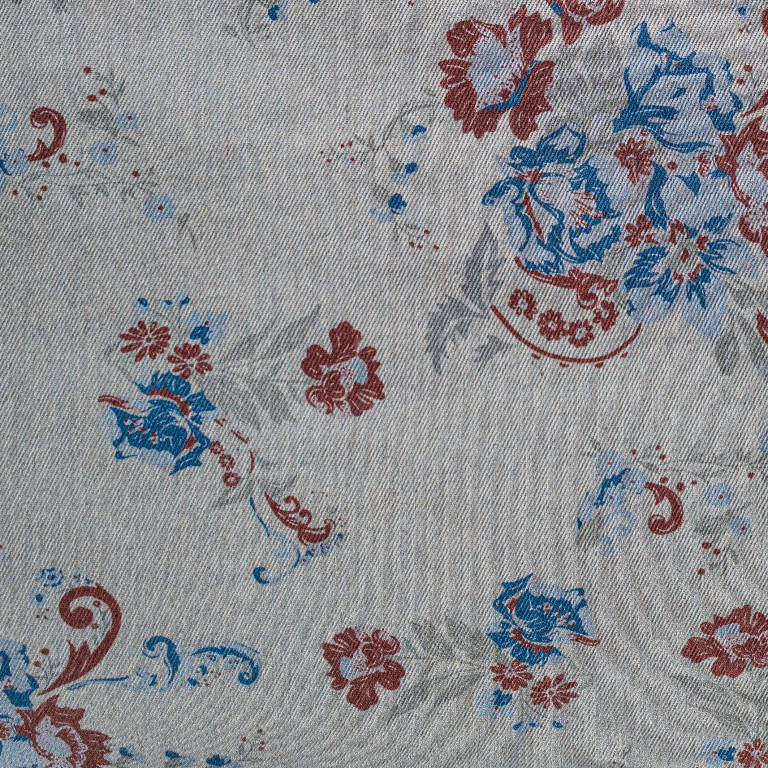 Rosabel Washed Denim Teddy-Backed Pillow
