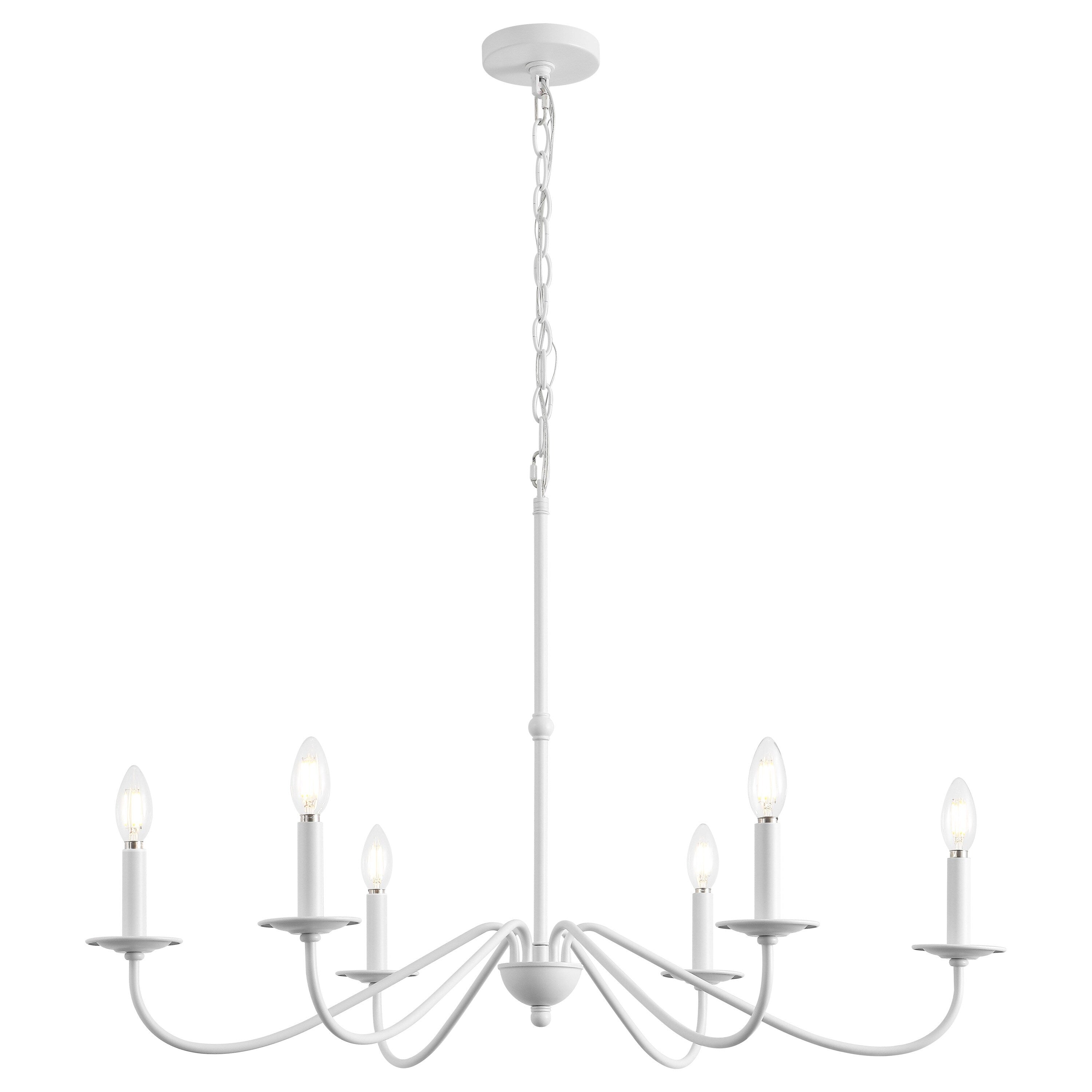 34.75 6-Light Iron LED Chandelier, by JONATHAN Y