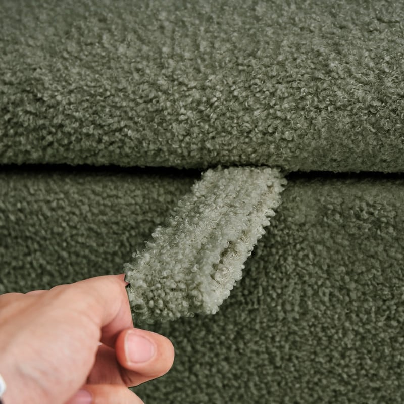 39.5 Off White Boucle Storage Ottoman Bench Sherpa Storage Bench Ottoman Foot Rest End of Bed for Living Room Bedroom,Wood Leg